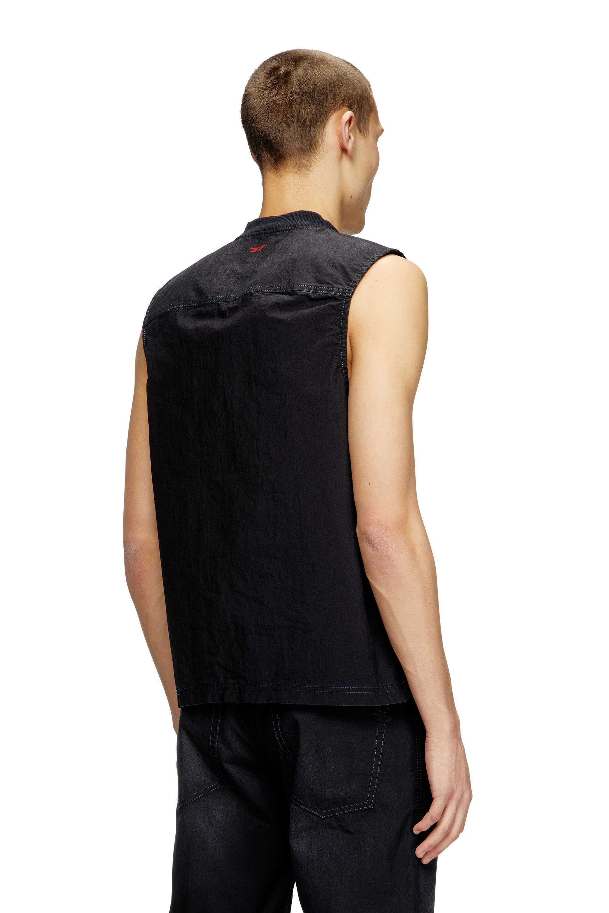 Diesel - D-SUND-D-N JOGG, Gilet sans manches technique en tissu JoggJeans Mixte in Noir - 4