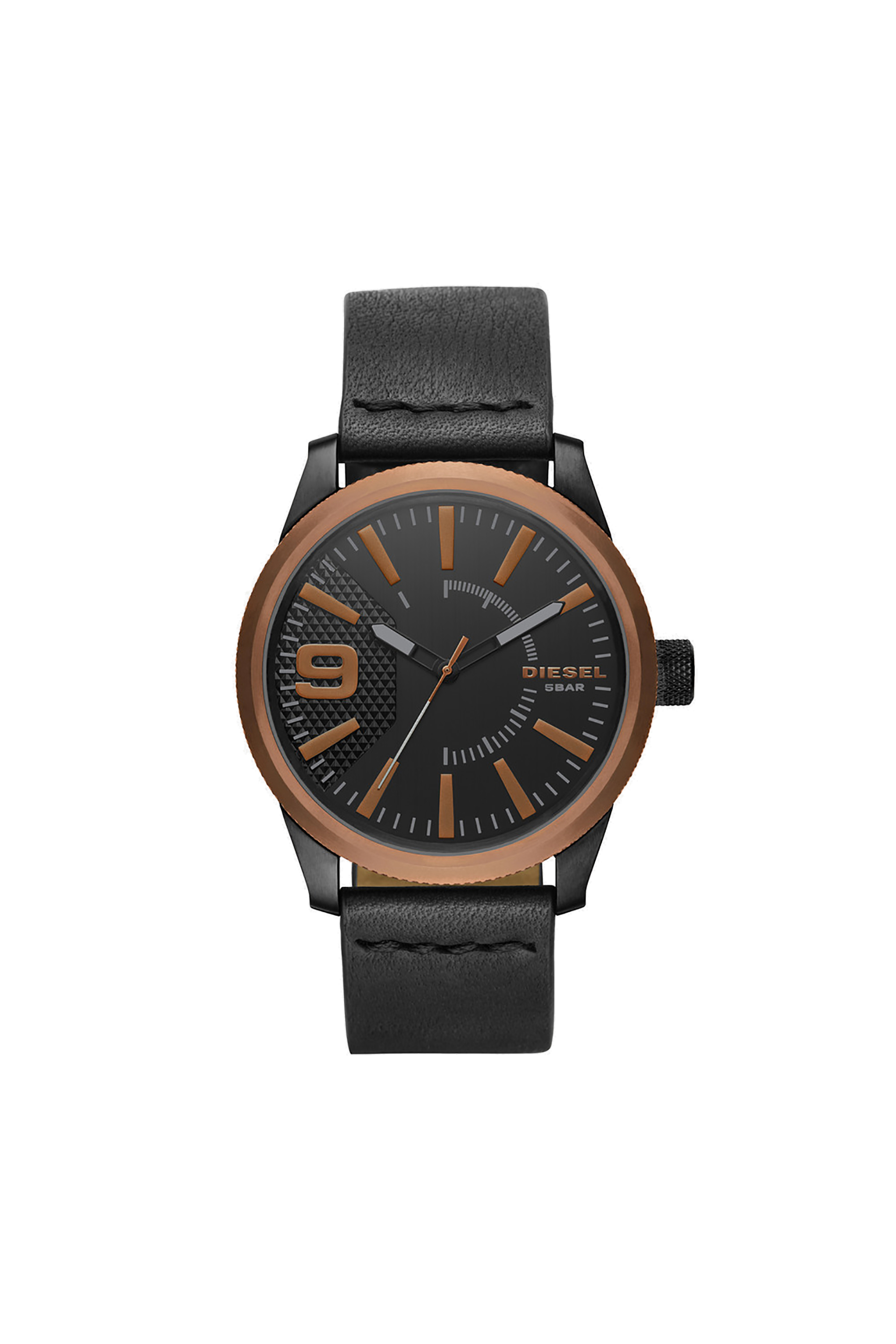Diesel - DZ1841, Montre noire avec anneau cuivre, 46&nbsp;mm Homme in Marron - 1