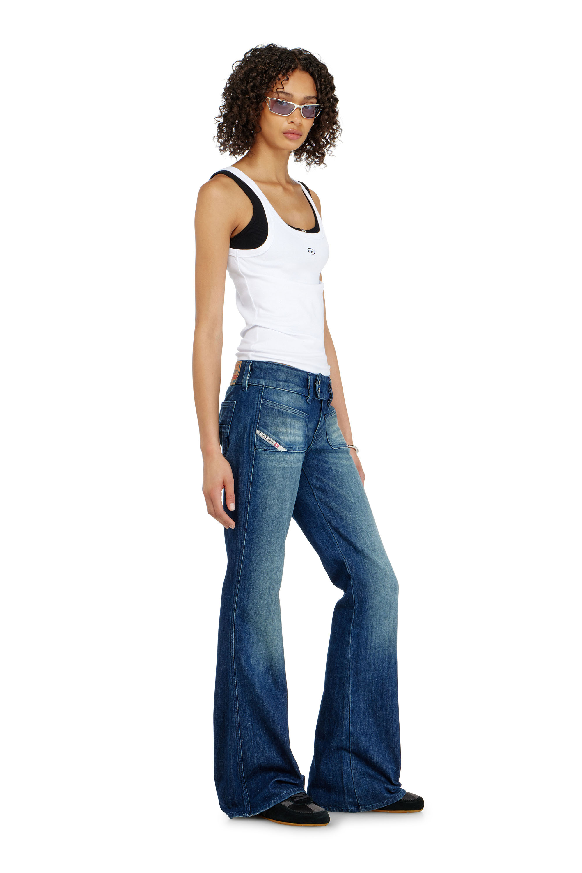 Diesel - Bootcut Jeans D-Hush 0KBBR Femme, Bleu Fonc&eacute; - Image 2