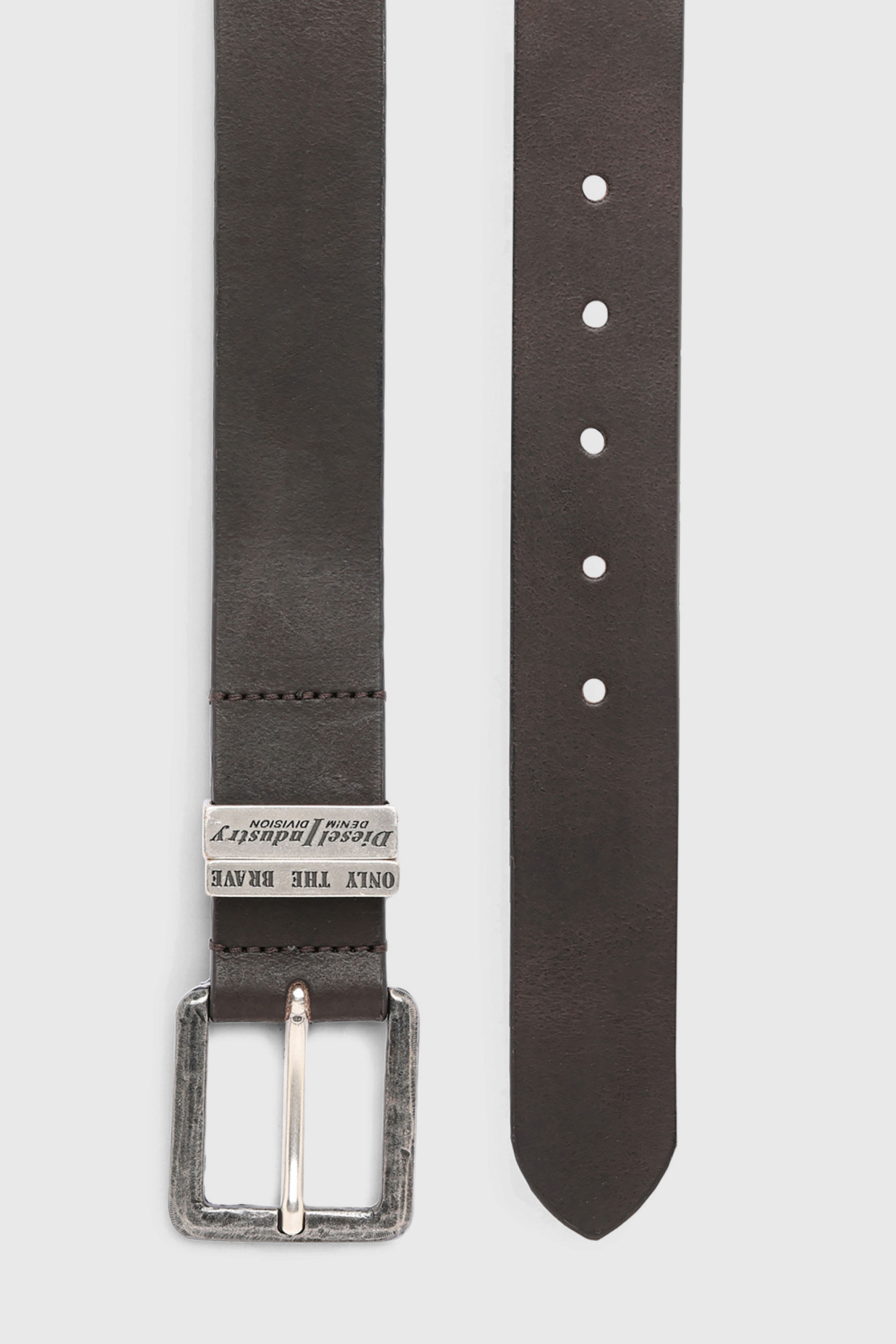 Diesel - B-GUARANTEE-A, Ceinture 3.4 cm en cuir avec finitions brunies Homme in Marron - 3