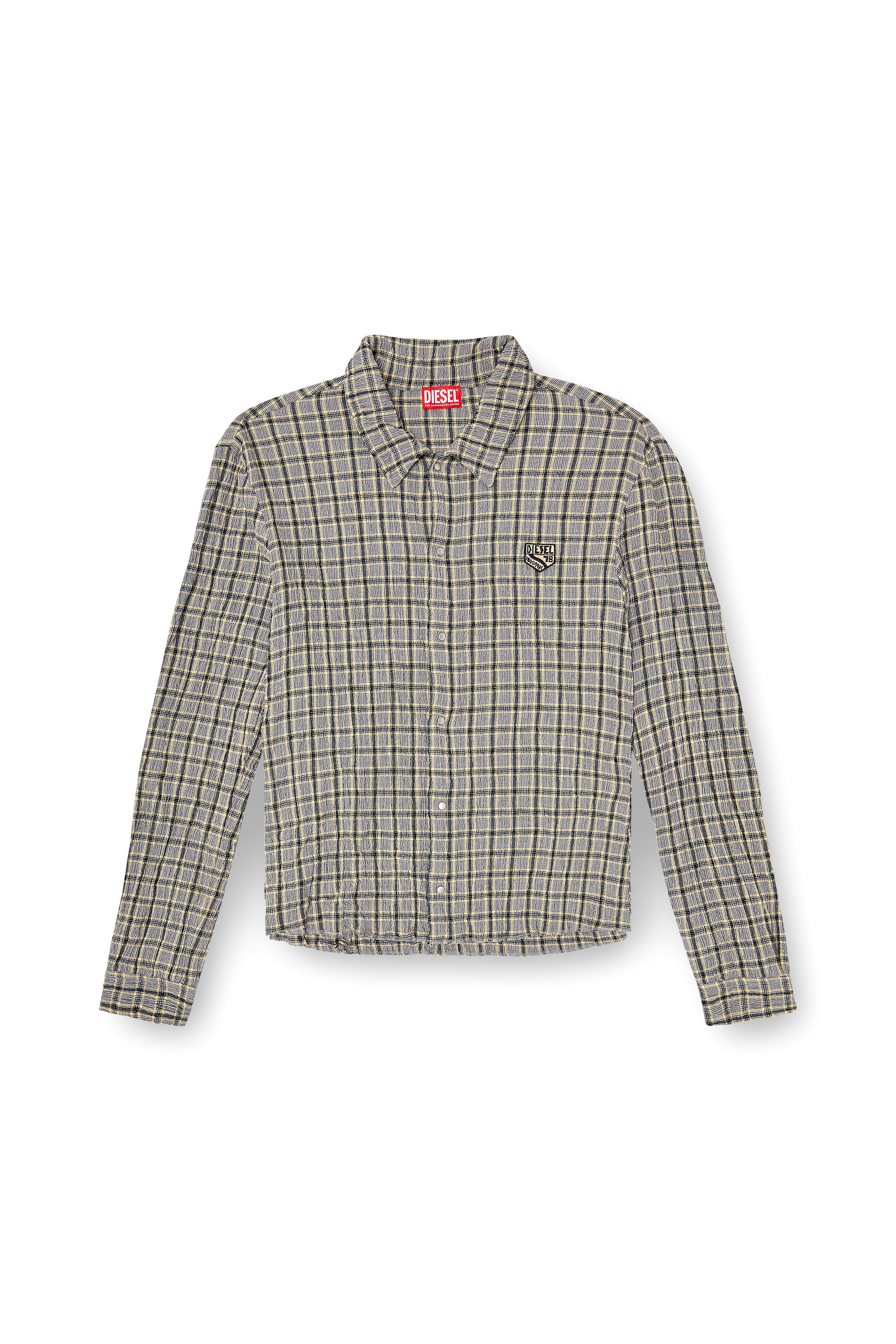 Diesel - S-SEERK, Chemise &agrave; carreaux effet seersucker Homme in ToBeDefined - 3