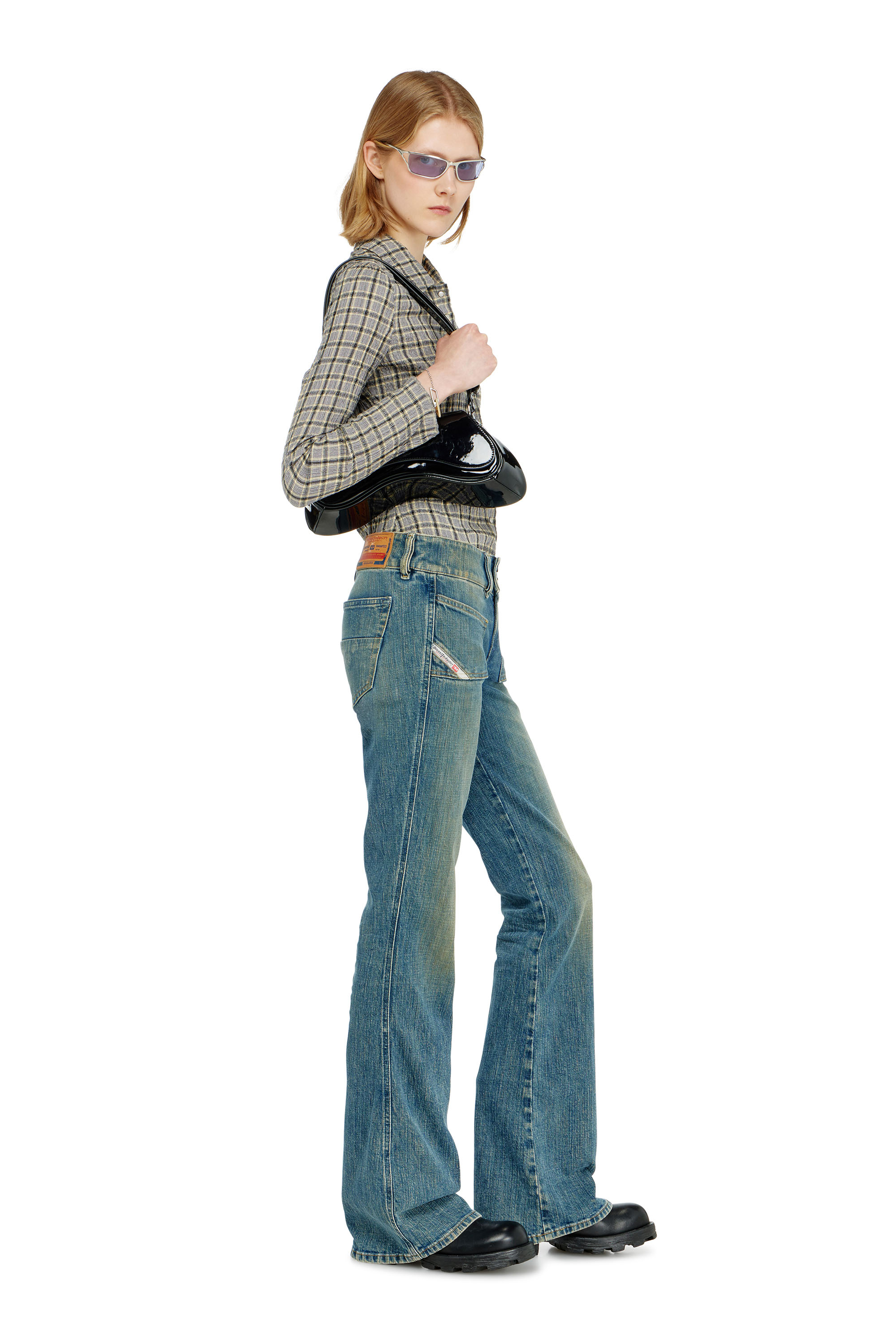 Diesel - Bootcut Jeans D-Hush 007EJ Femme, Bleu moyen - Image 2
