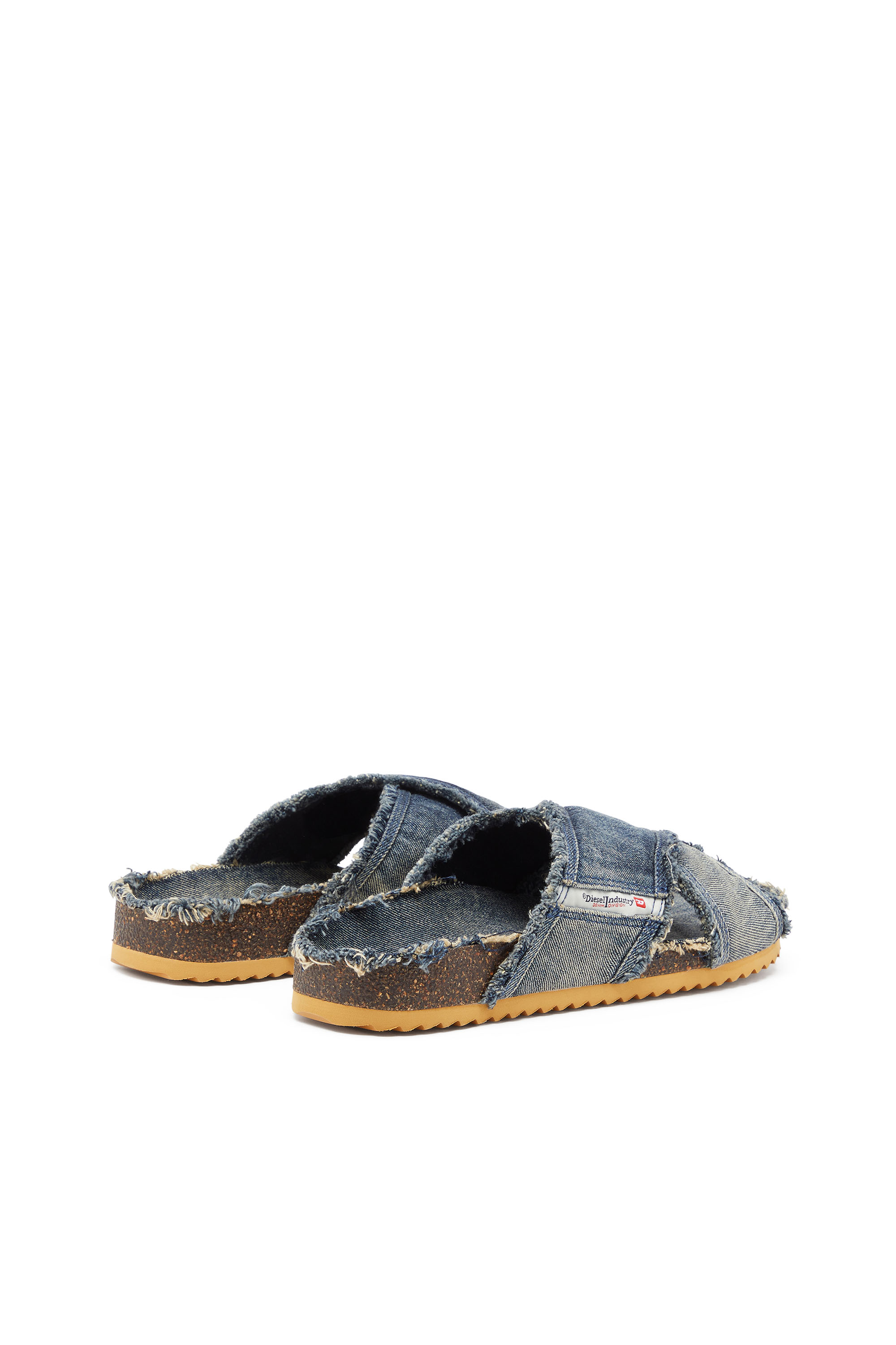 Diesel - D-WOODSTOCK CROSS, D-Woodstock-Crossover mules en denim effiloché Homme in Bleu - 3