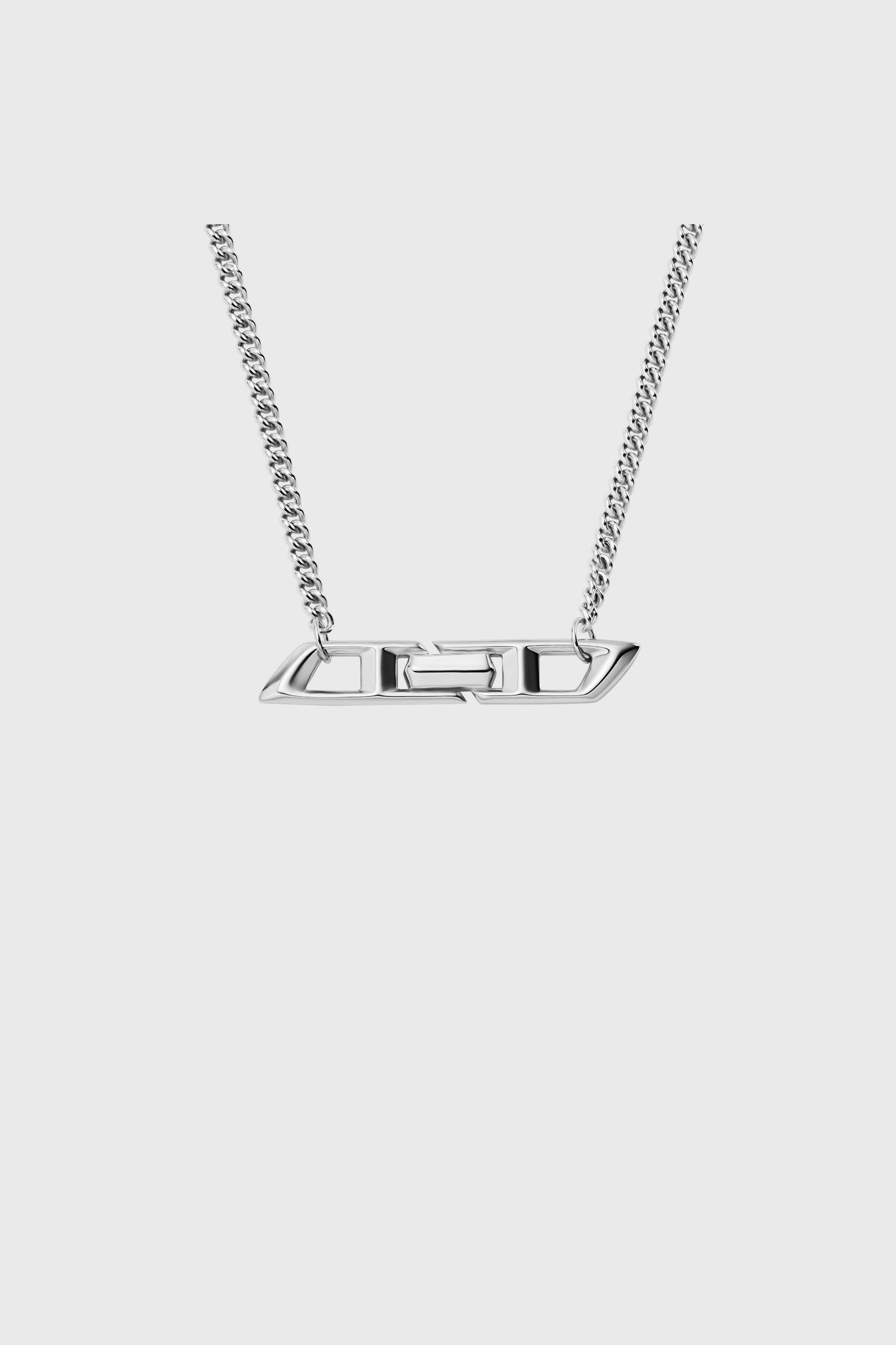 Diesel - DL1351040 STERLING SILVER JEWEL, Collier en argent sterling avec logo D Mixte in Gris argent&eacute; - 2