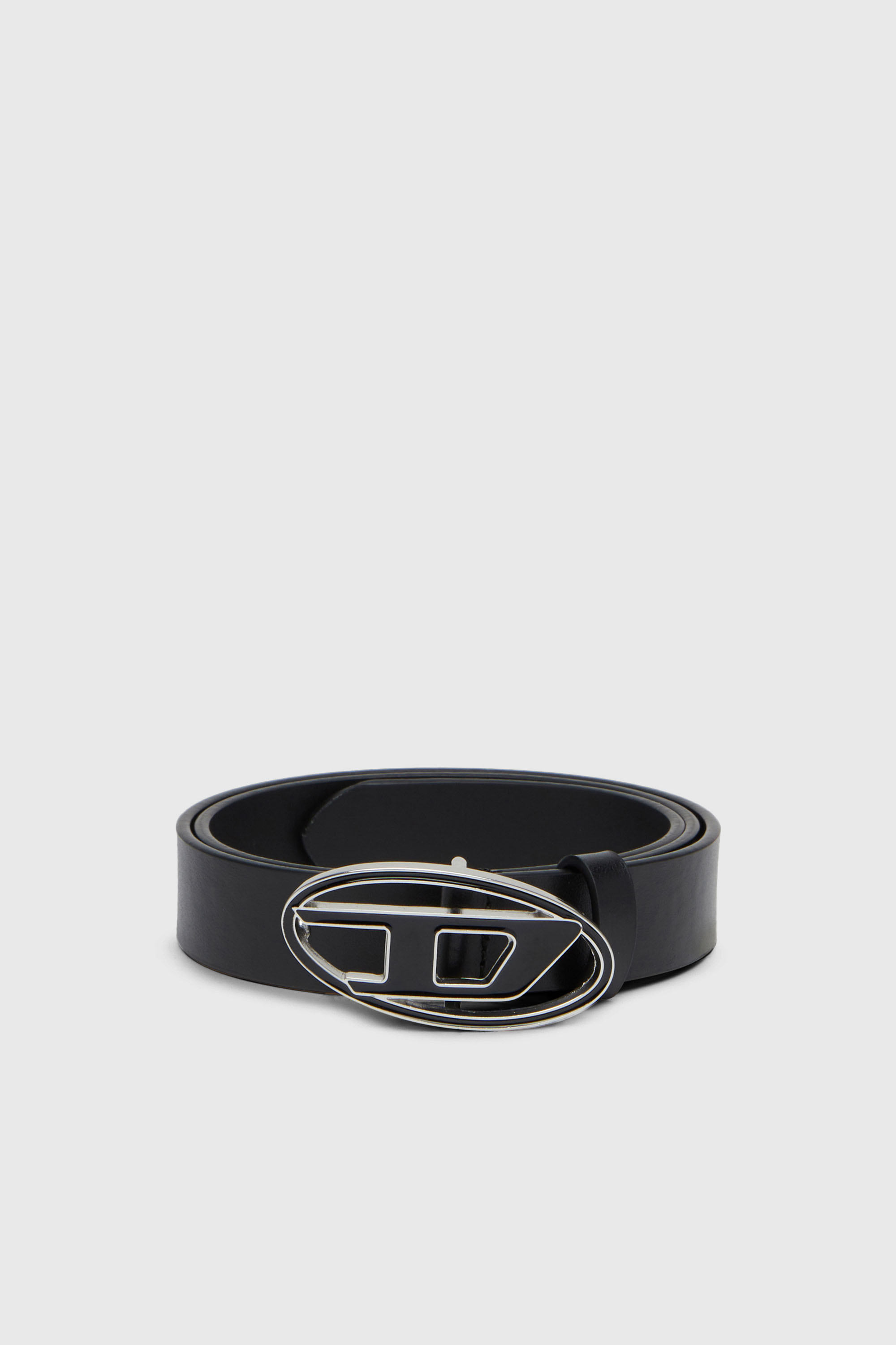 Diesel - B-1DR 25, Ceinture 2.4 cm en cuir avec boucle Oval D &eacute;maill&eacute;e Femme in Noir - 1