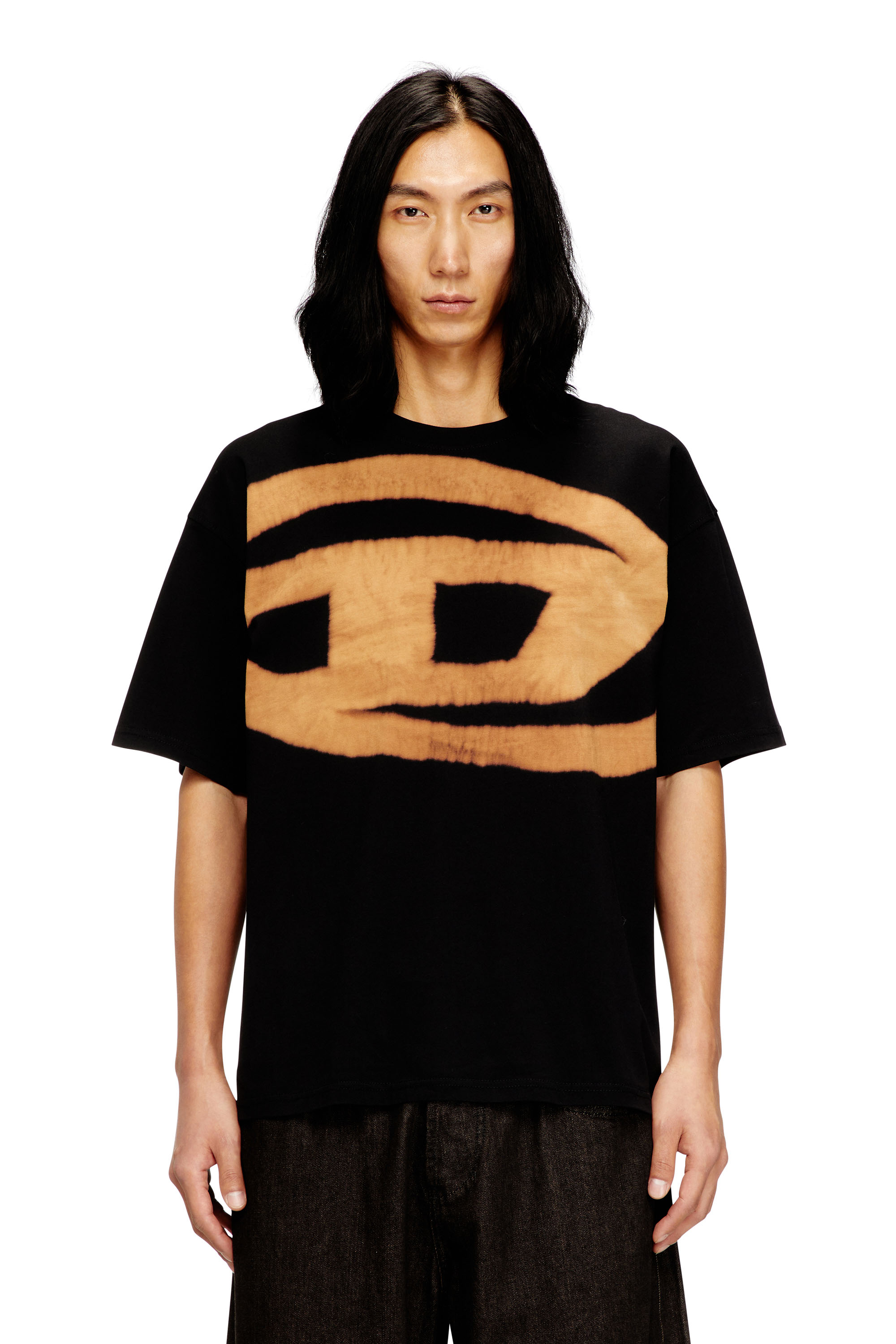 Diesel - T-BOXT-BLEACH, T-shirt avec logo Oval D effet blanchi Homme in Polychrome - 1