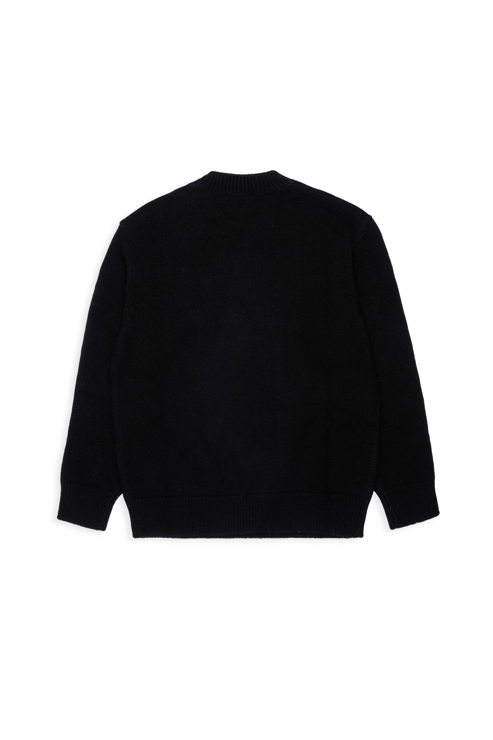 Diesel - KONZI OVER, Pull enrichi de cachemire avec logo destroyed Homme in Noir - 2