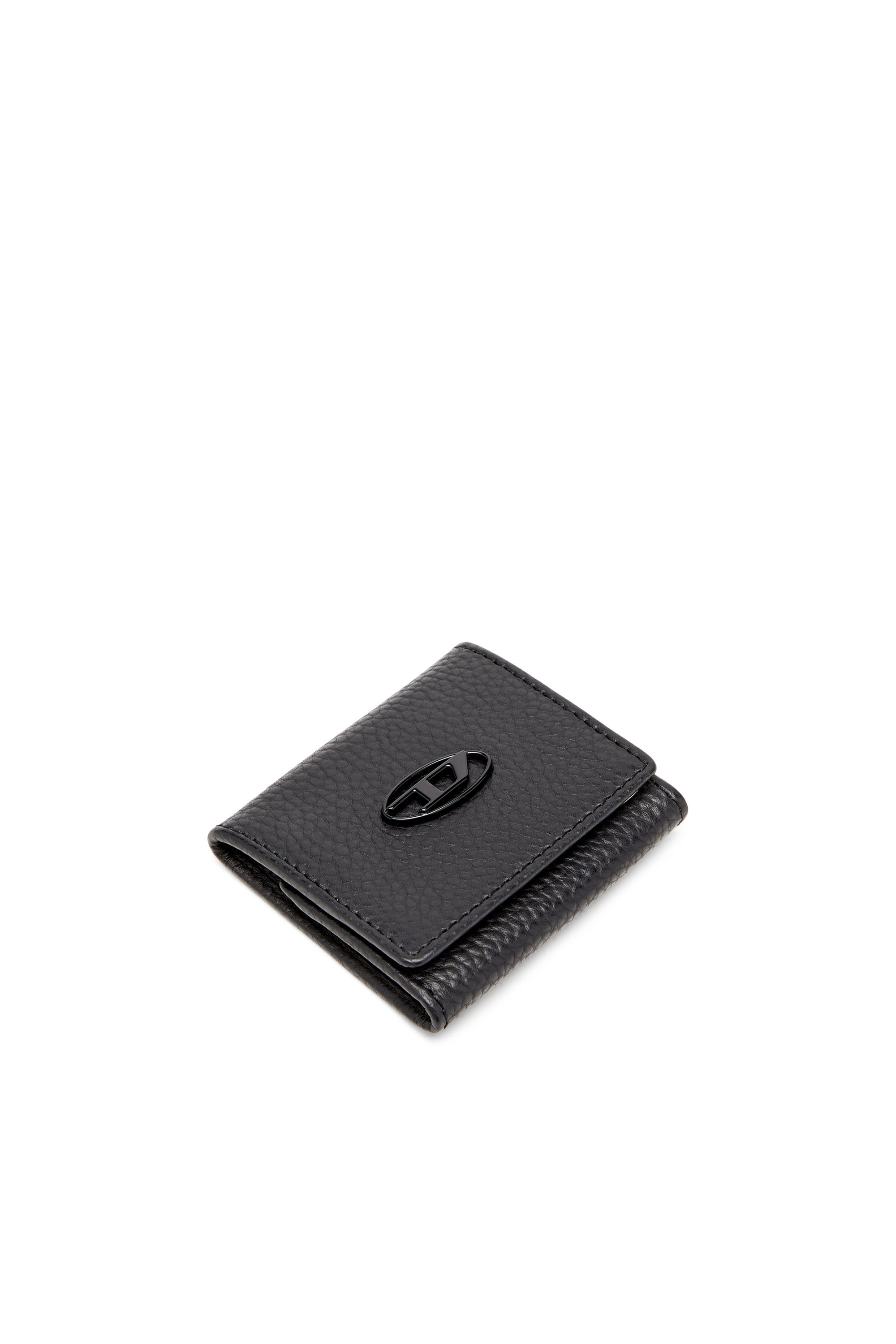 Diesel - HISSU EVO COIN CASE, Coin purse in grainy leather Homme in Noir - 4