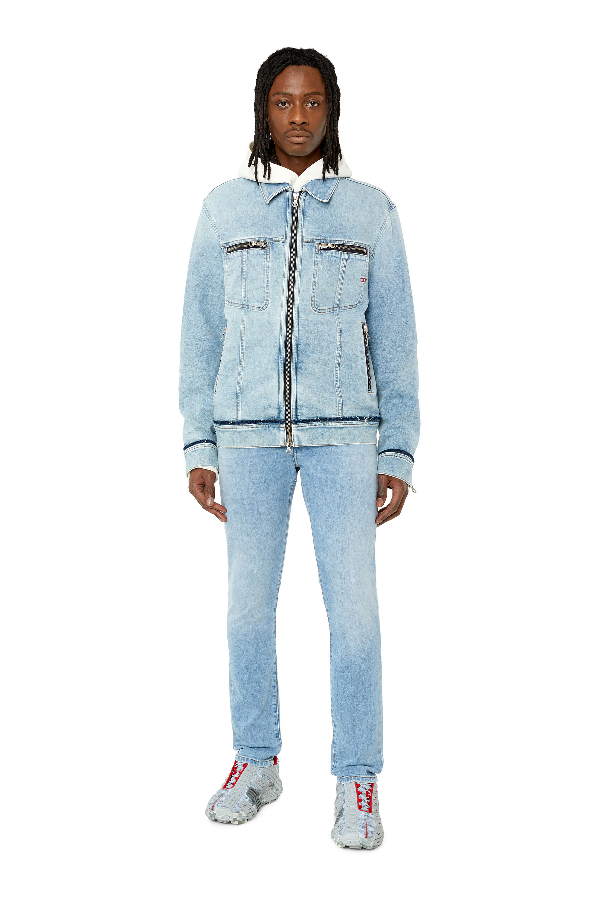 Diesel - 2019 D-Strukt 09F41 Slim Jeans, Bleu Clair - Image 4