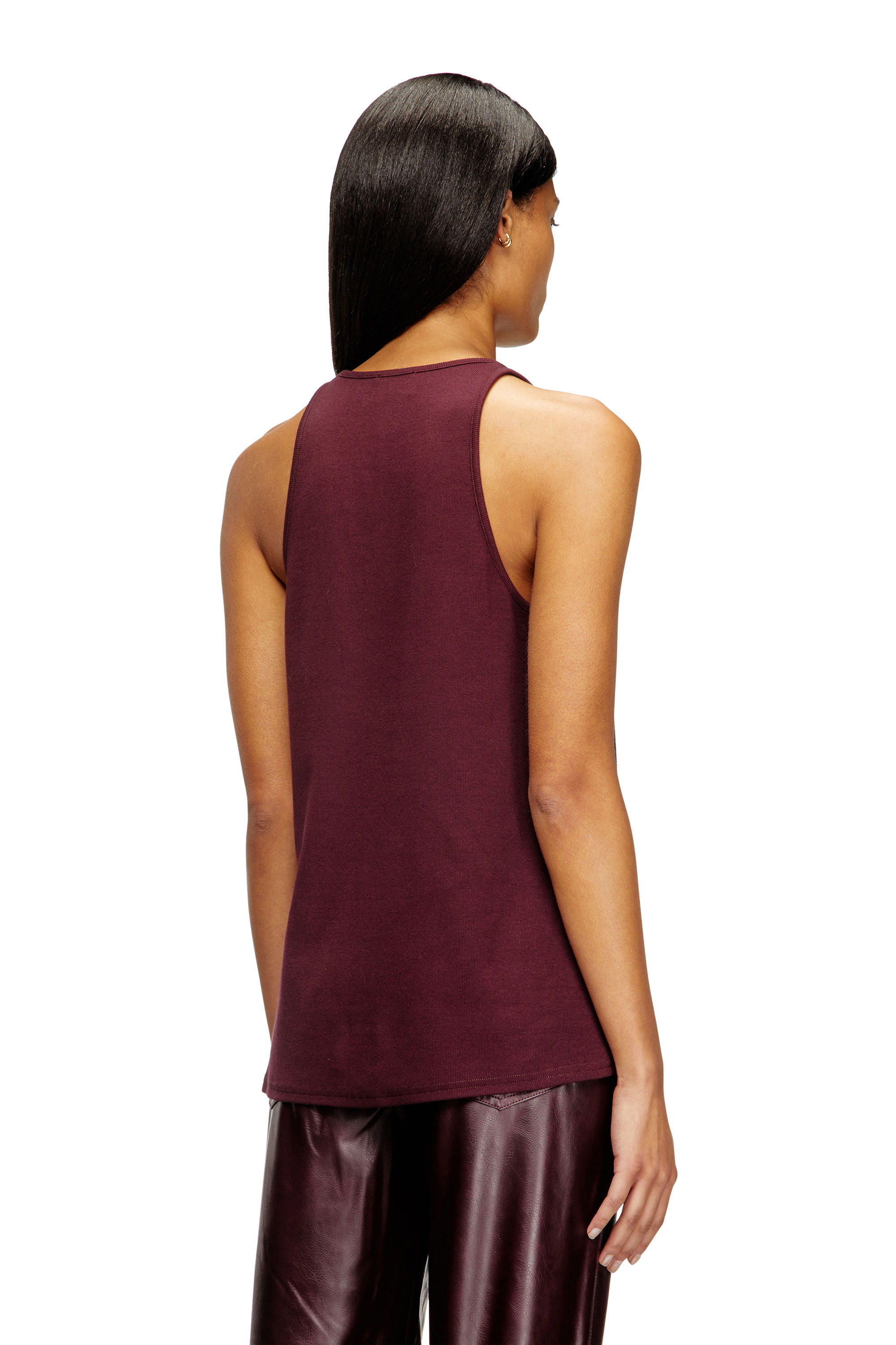 Diesel - FR-T-IPSYA, Débardeur burgundy avec détail Oval D Femme in Rouge - 4