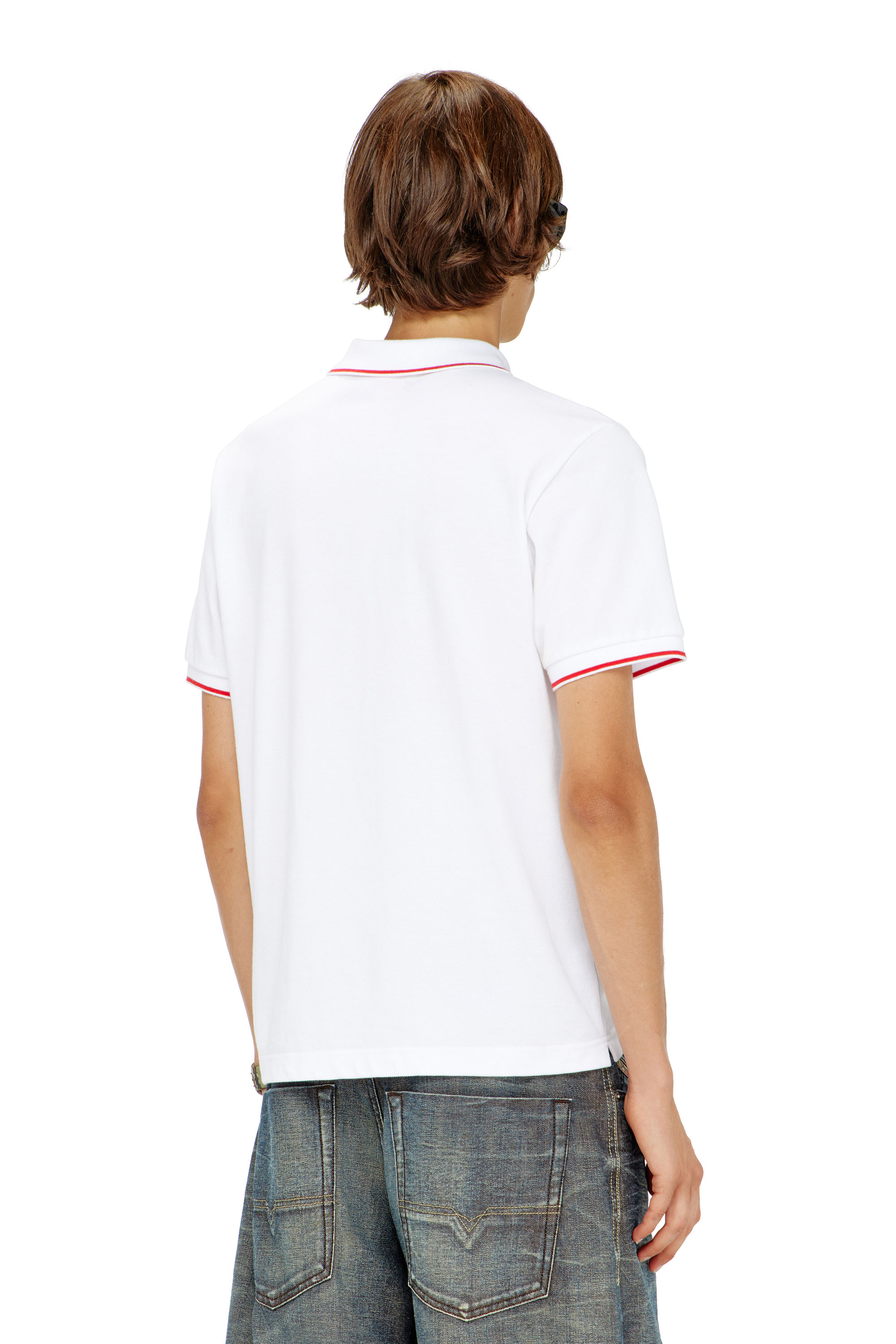 Diesel - T-FERRY-MICRODIV, Polo avec micro broderie Diesel Homme in Blanc - 4