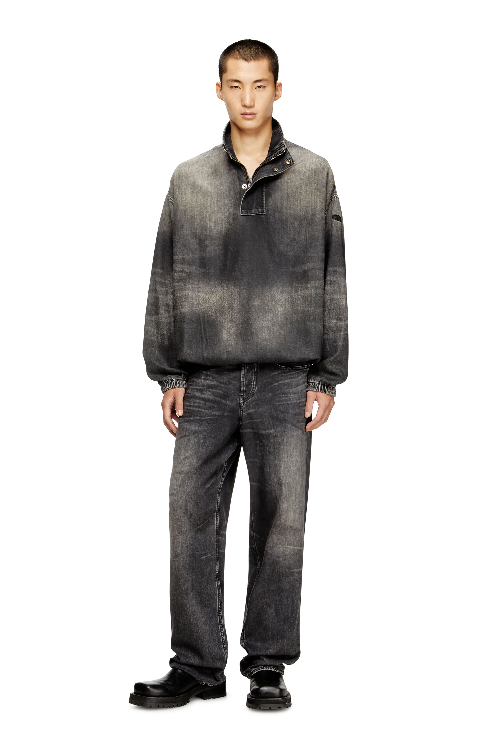 Diesel - D-FLOW-S3, Haut en jean avec col montant Mixte in Noir - 2