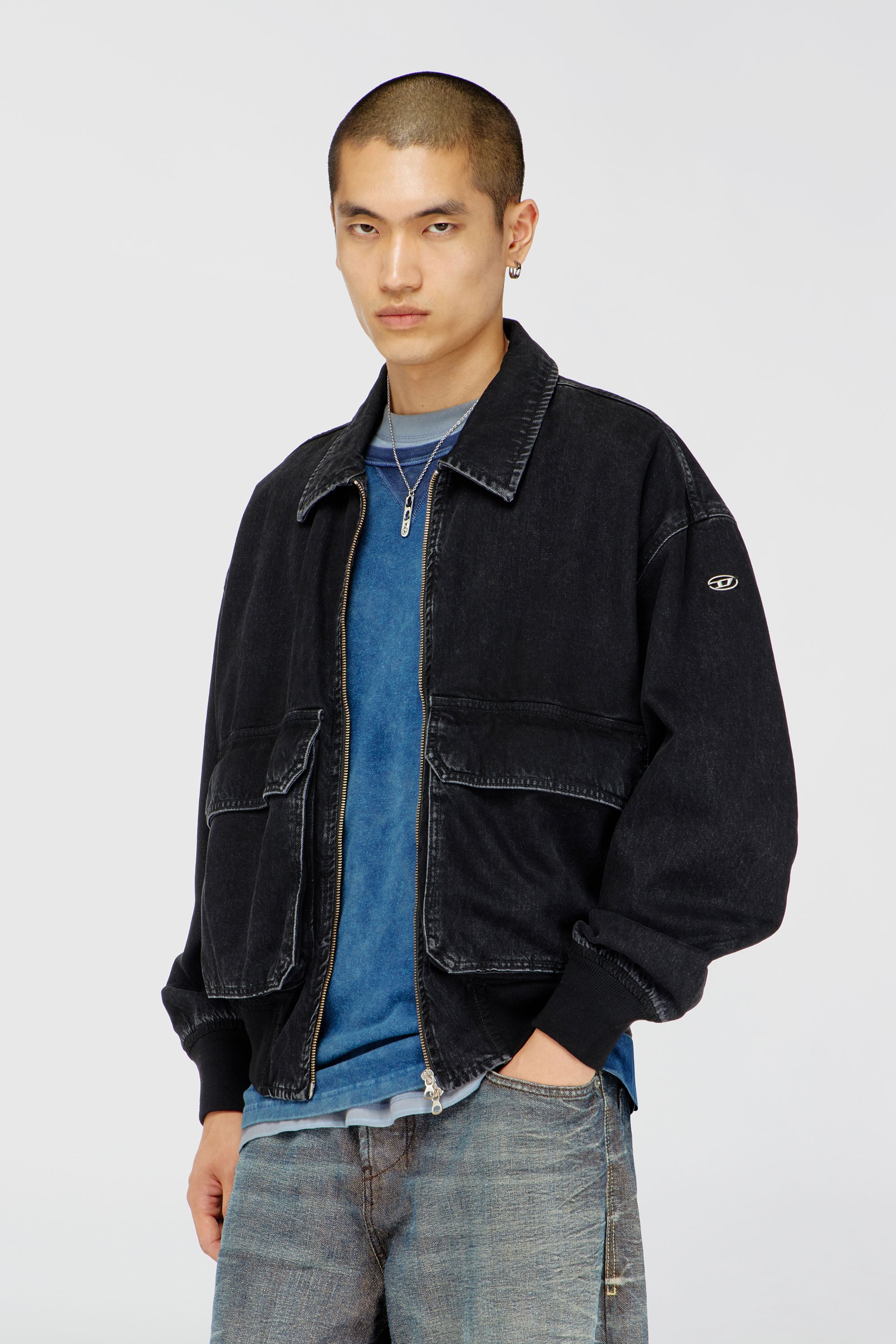 Diesel - D-KURZ, Veste en denim Mixte in Noir - 1
