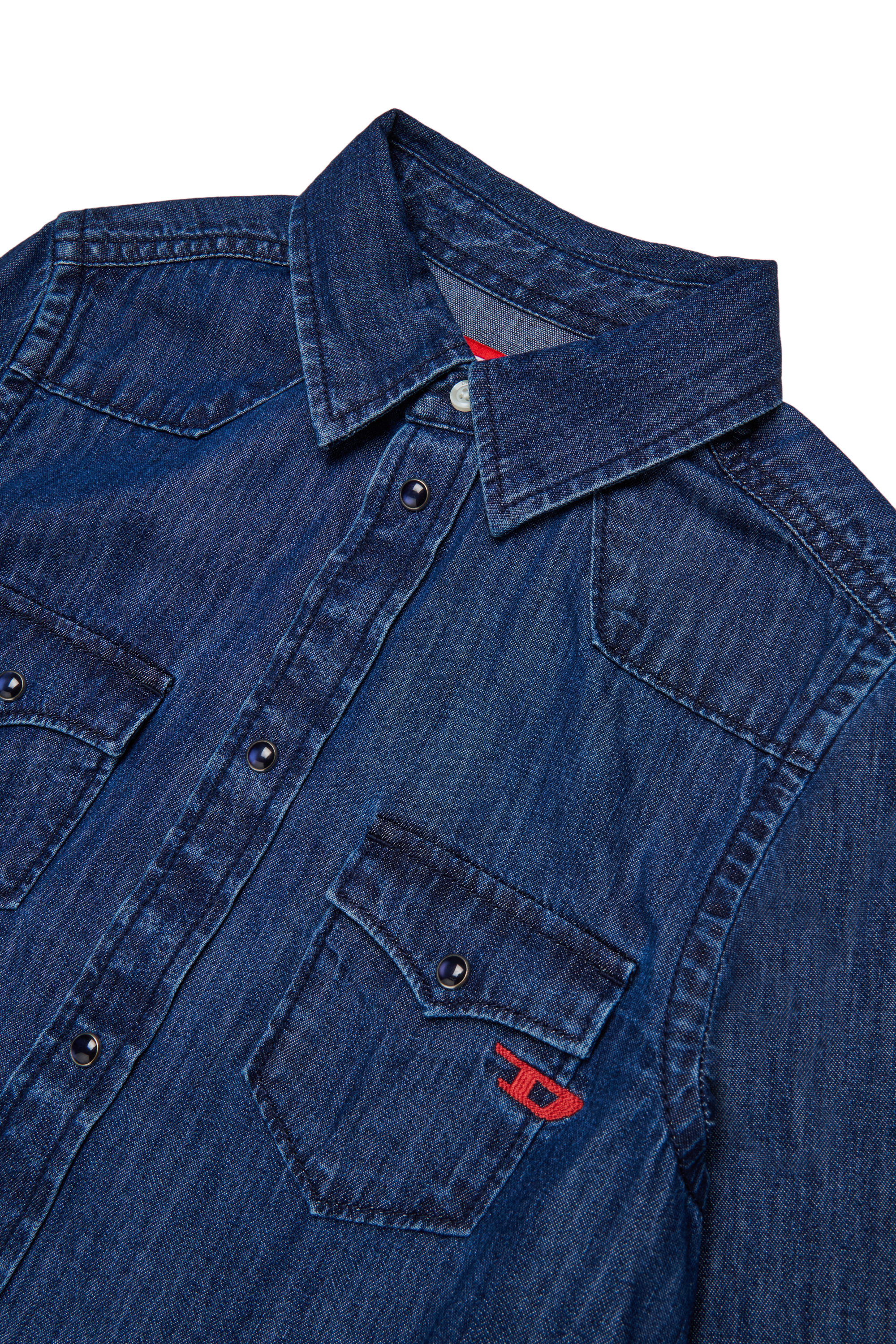 Diesel - CEKO, Chemise en denim avec poche appliquée Homme in Bleu - 3