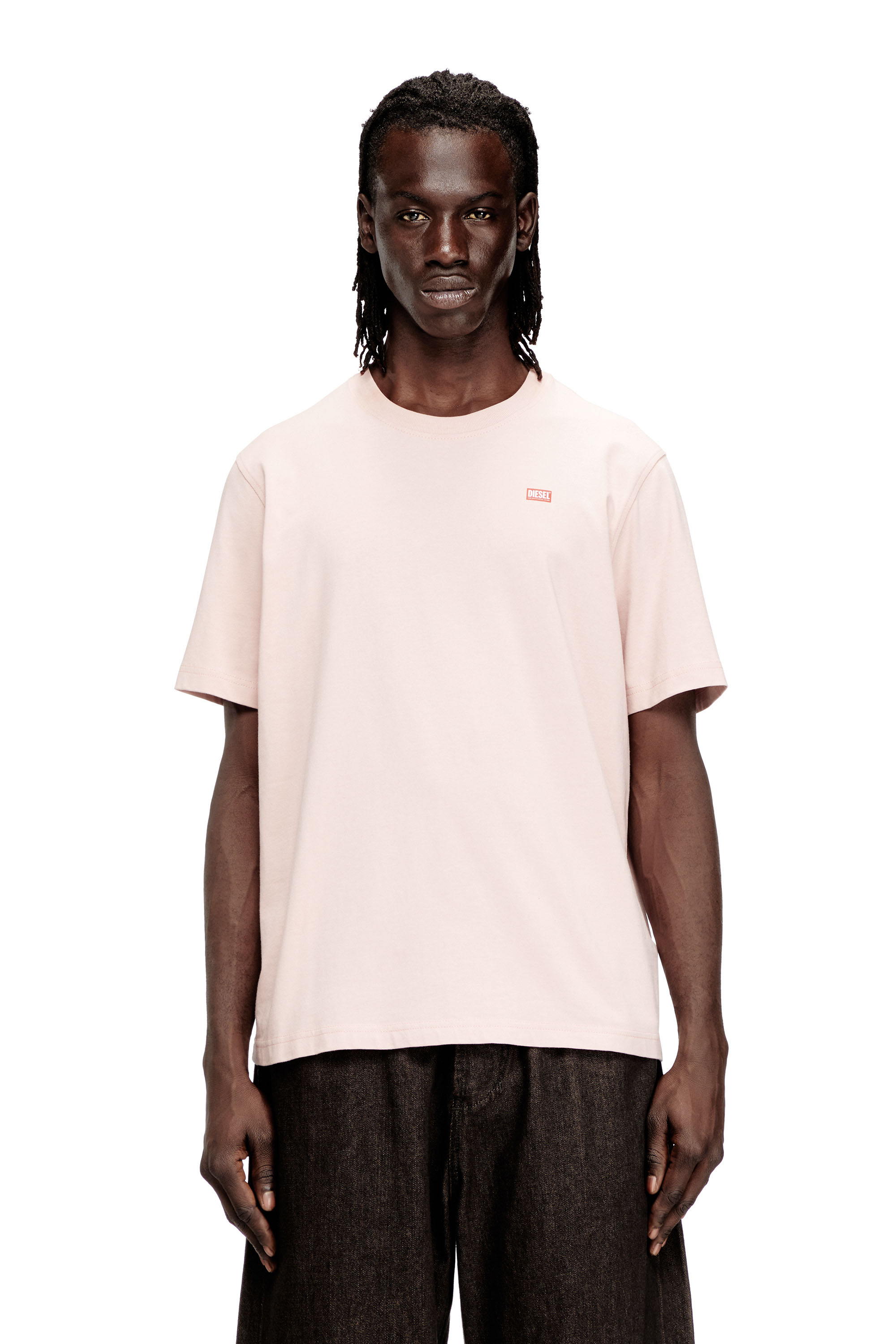 Diesel - T-ADJUST-V10, T-shirt classique avec écusson Diesel et imprimé photo Homme in Rose - 3