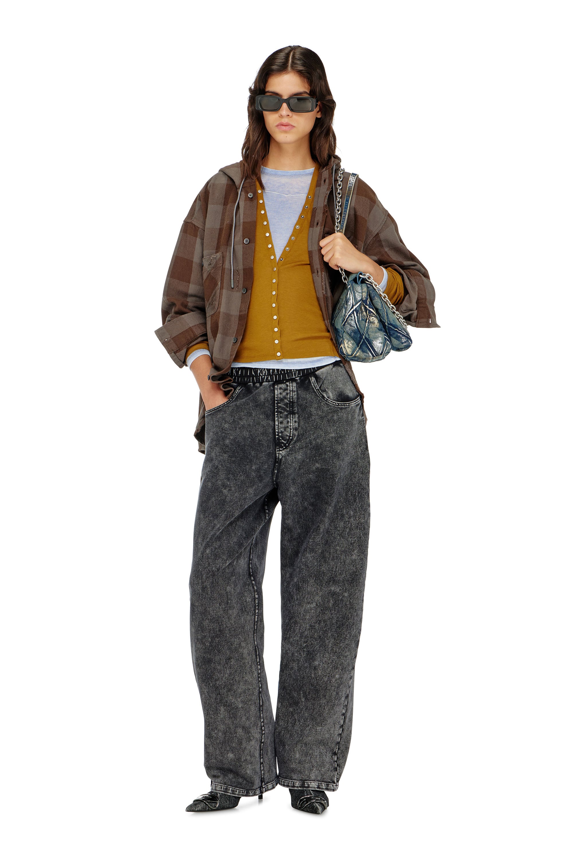 Diesel - P-STUKY, Pantalon de surv&ecirc;tement effet denim Femme in Gris - 1