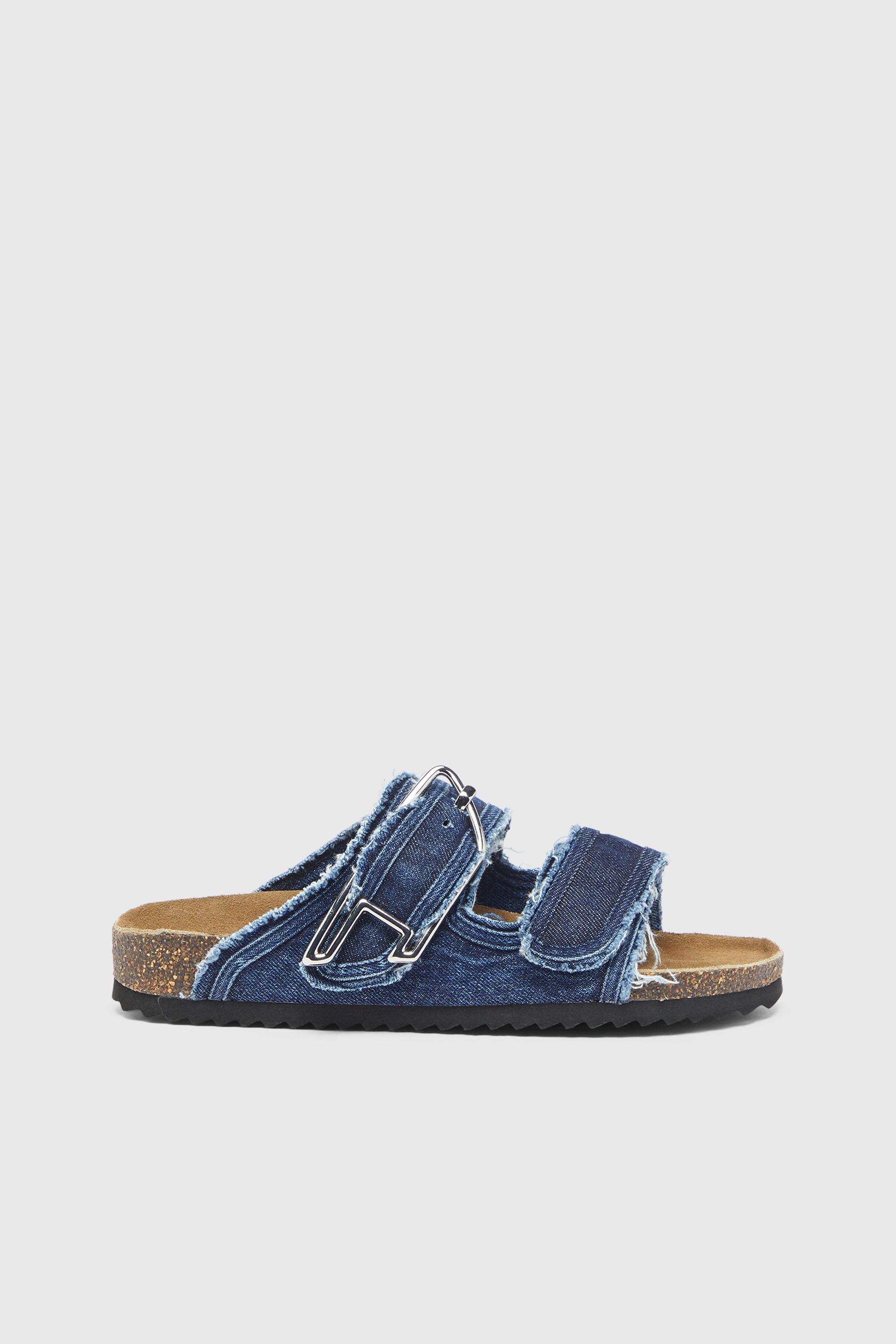 Diesel - D-WOODSTOCK D SANDAL W, D-Woodstock - Sandales &agrave; brides en denim effiloch&eacute; Femme in Bleu - 1