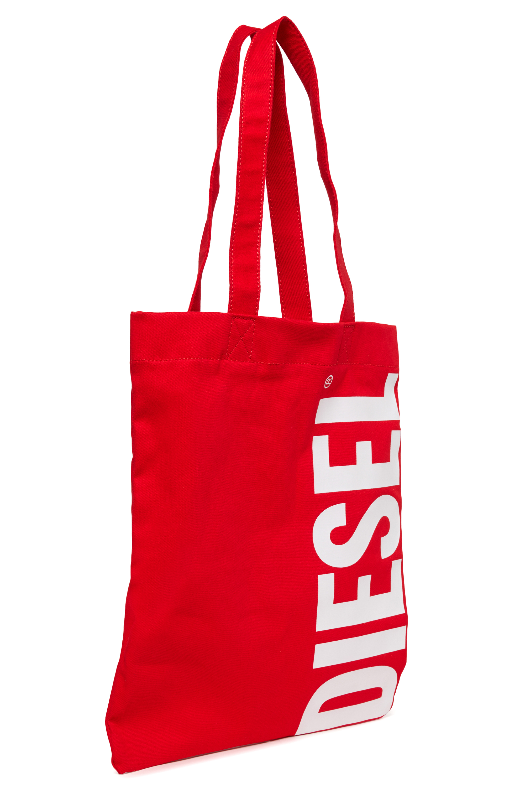 Diesel - WRELD, WRELD-Sac en toile avec imprim&eacute; maxi logo Femme in Rouge - 3