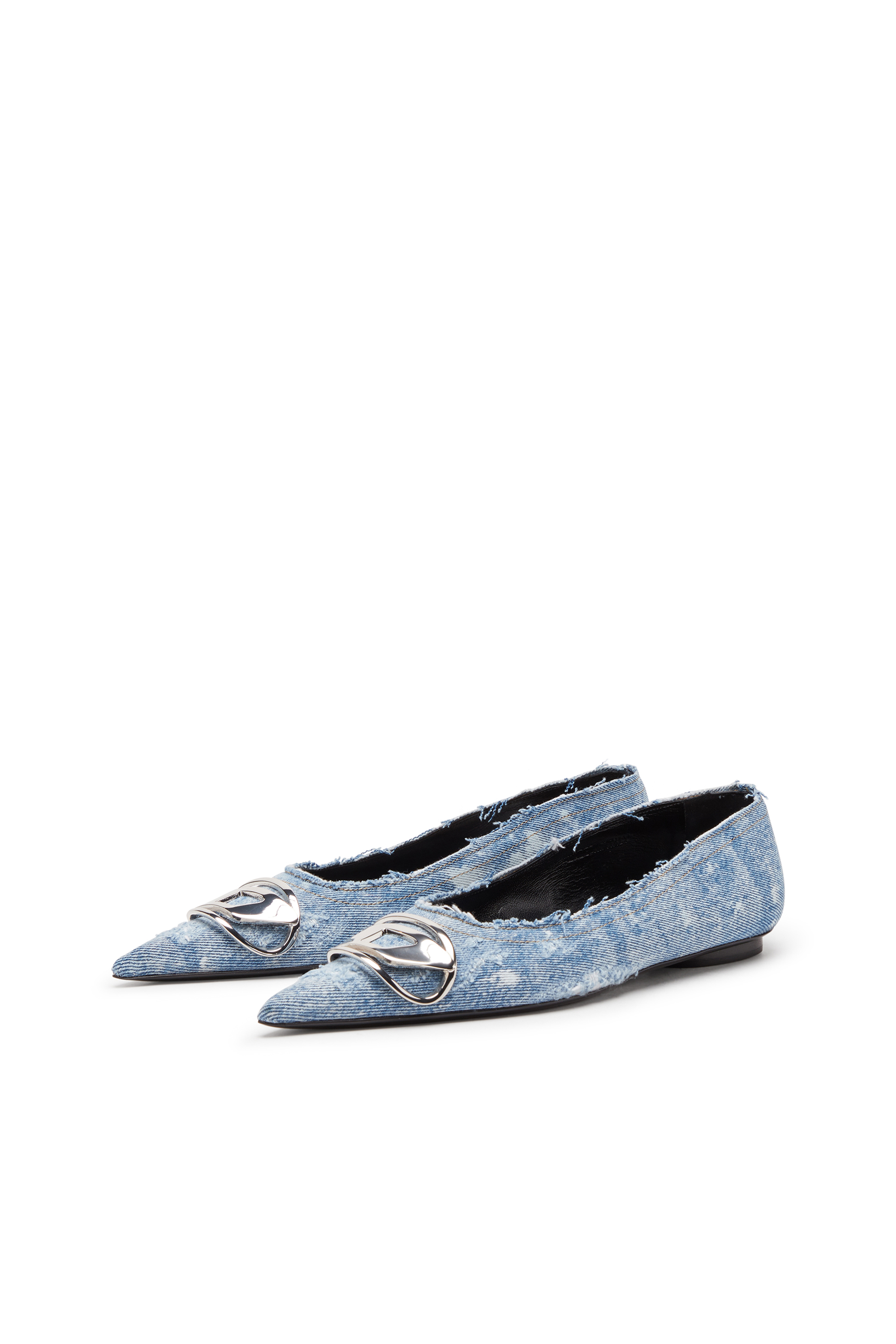 Diesel - D-VENUS BAL, D-Venus-Ballerines avec finition miroir Femme in Bleu - 7