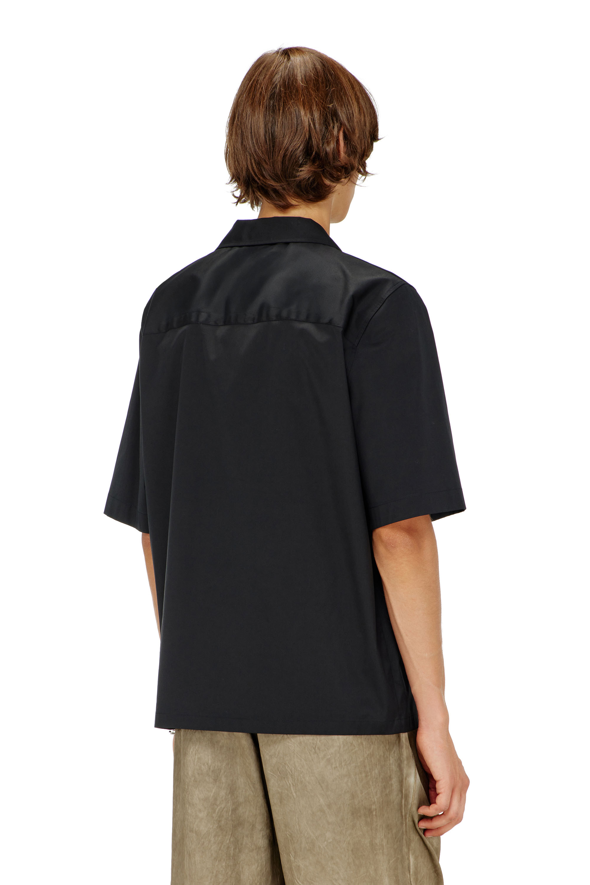 Diesel - S-MAC-GSBH, Chemise en popeline stretch avec broderie Oval D Homme in Noir - 4