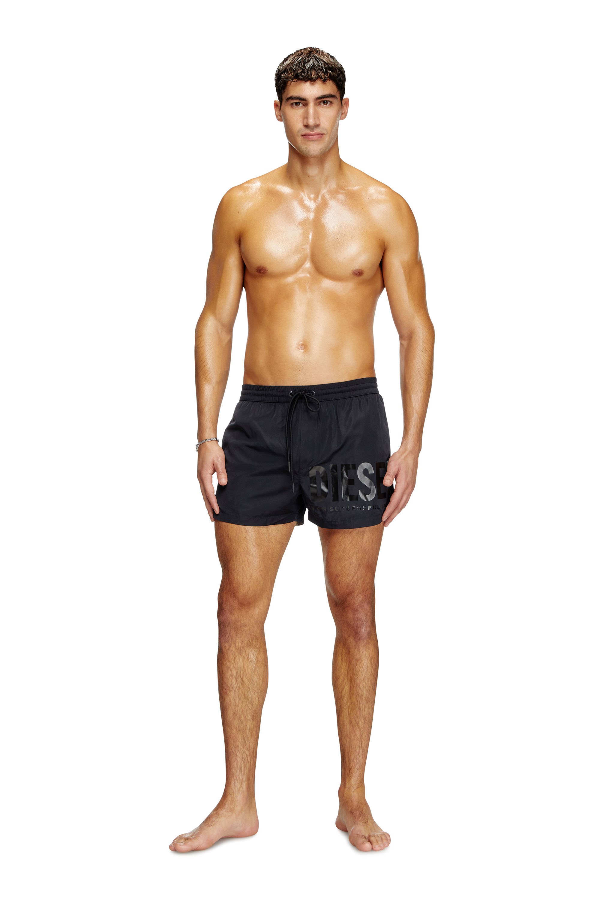 Diesel - MARIO-34-D-CORE, Short de bain avec logo imprimé Homme in Noir - 2