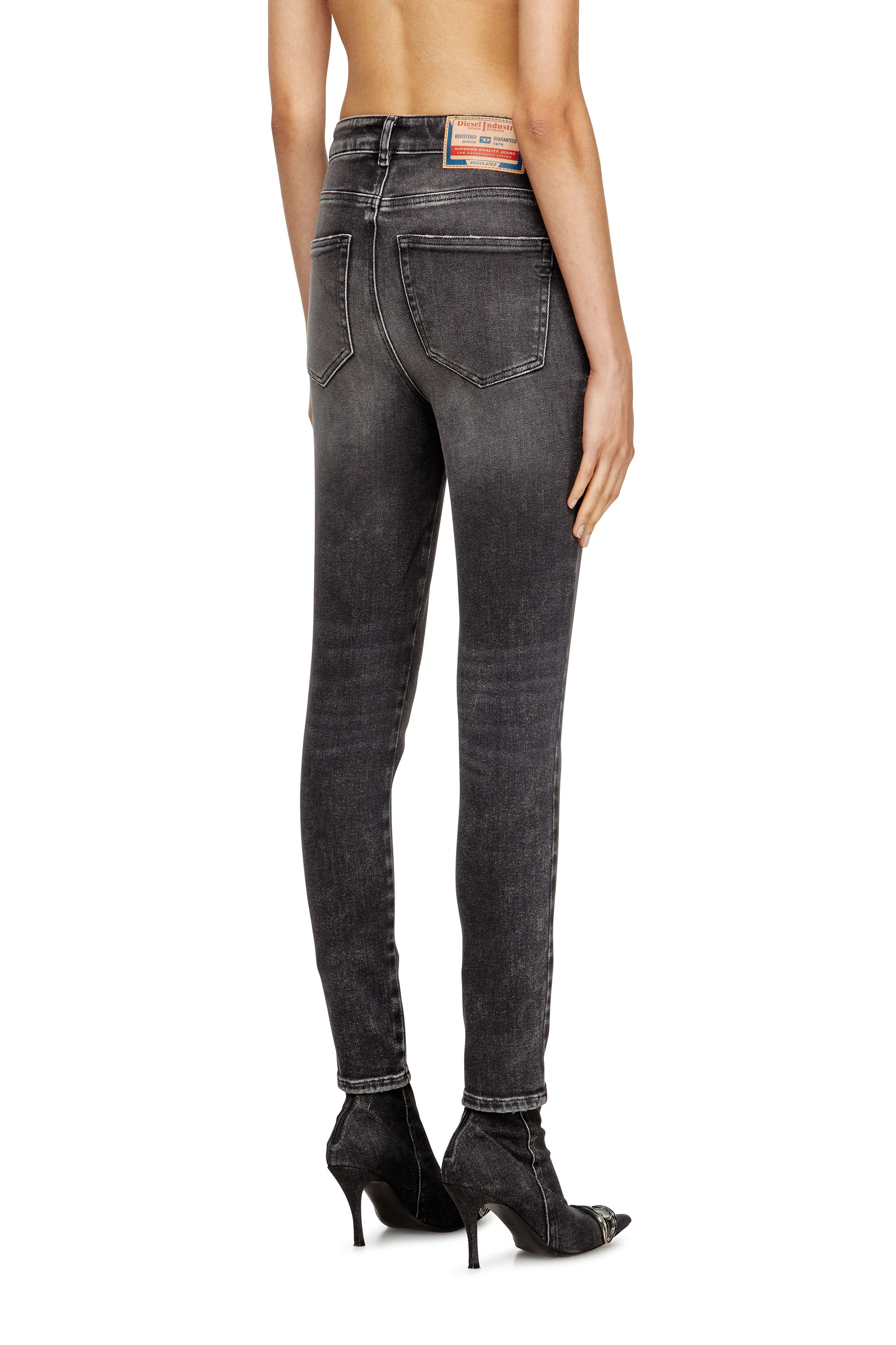 Diesel - Skinny Jeans 1984 Slandy-High 09L93 Femme, Noir/Gris foncé - Image 4