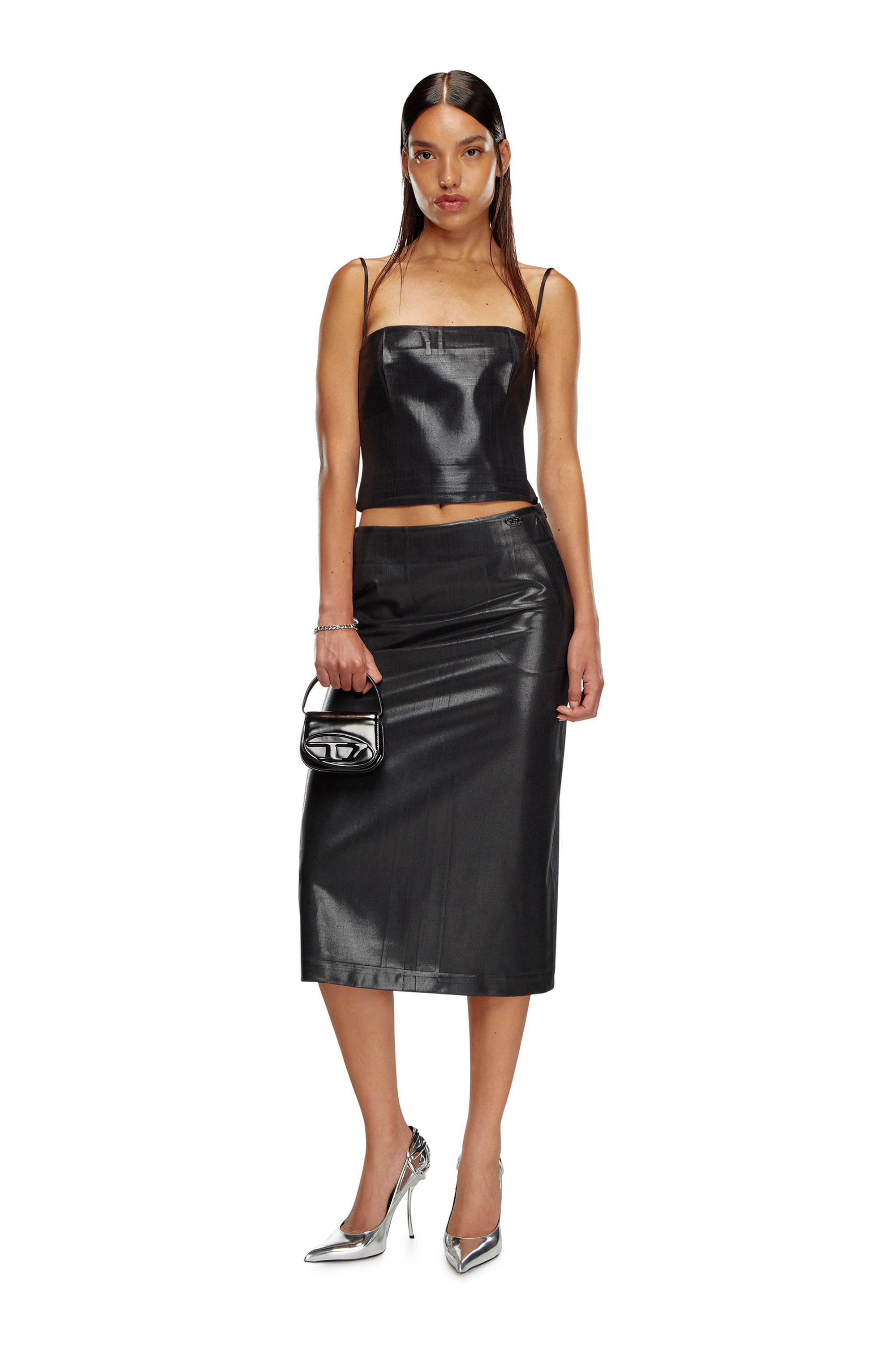 Diesel - 1DR-XS-S, 1DR-XS-S-Mini sac iconique en cuir avec effet miroir Femme in Noir - 6