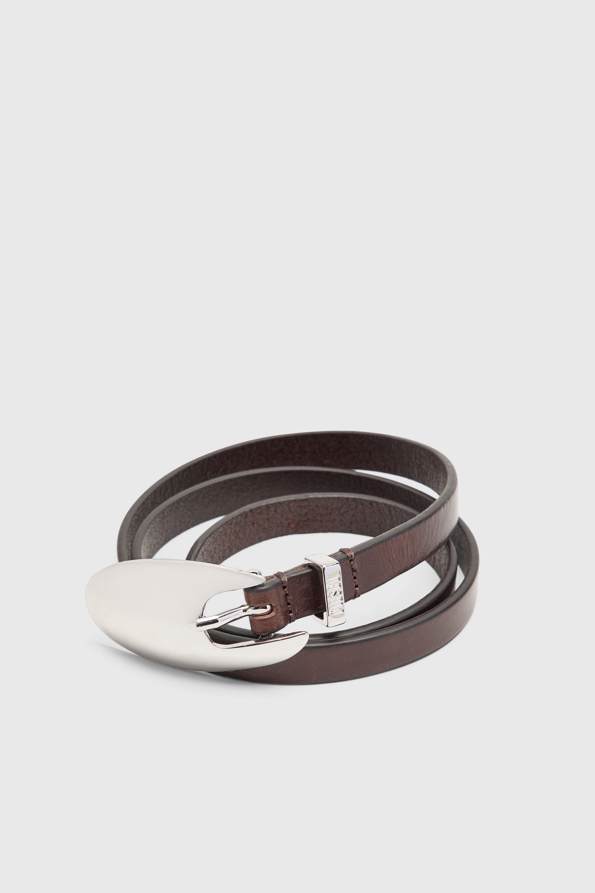 Diesel - B-ROP 15, Ceinture 1.5 cm fine en cuir avec boucle sculpturale Femme in Marron - 2