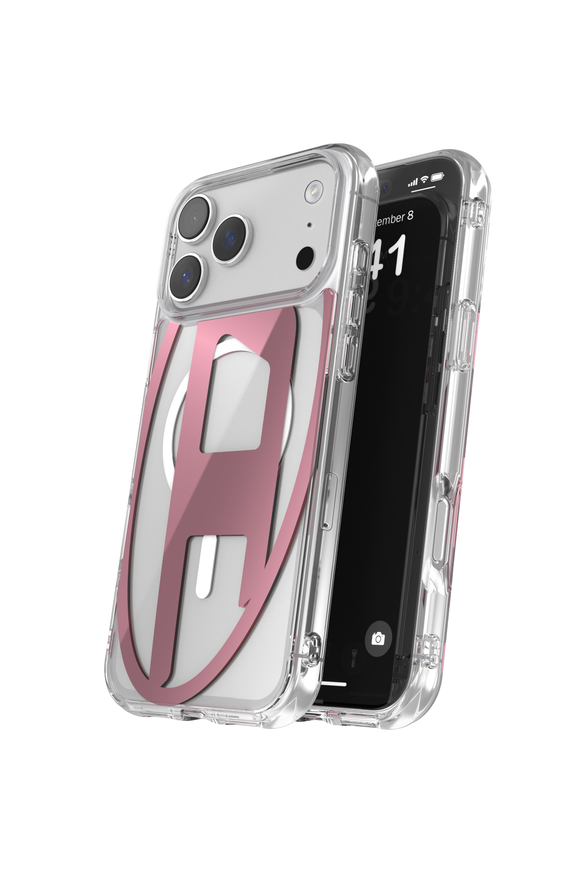 Diesel - 60422 AOP CASE, Étui métallique Oval D avec Magsafe pour iPhone 17 Pro Max Mixte in Rose - 3