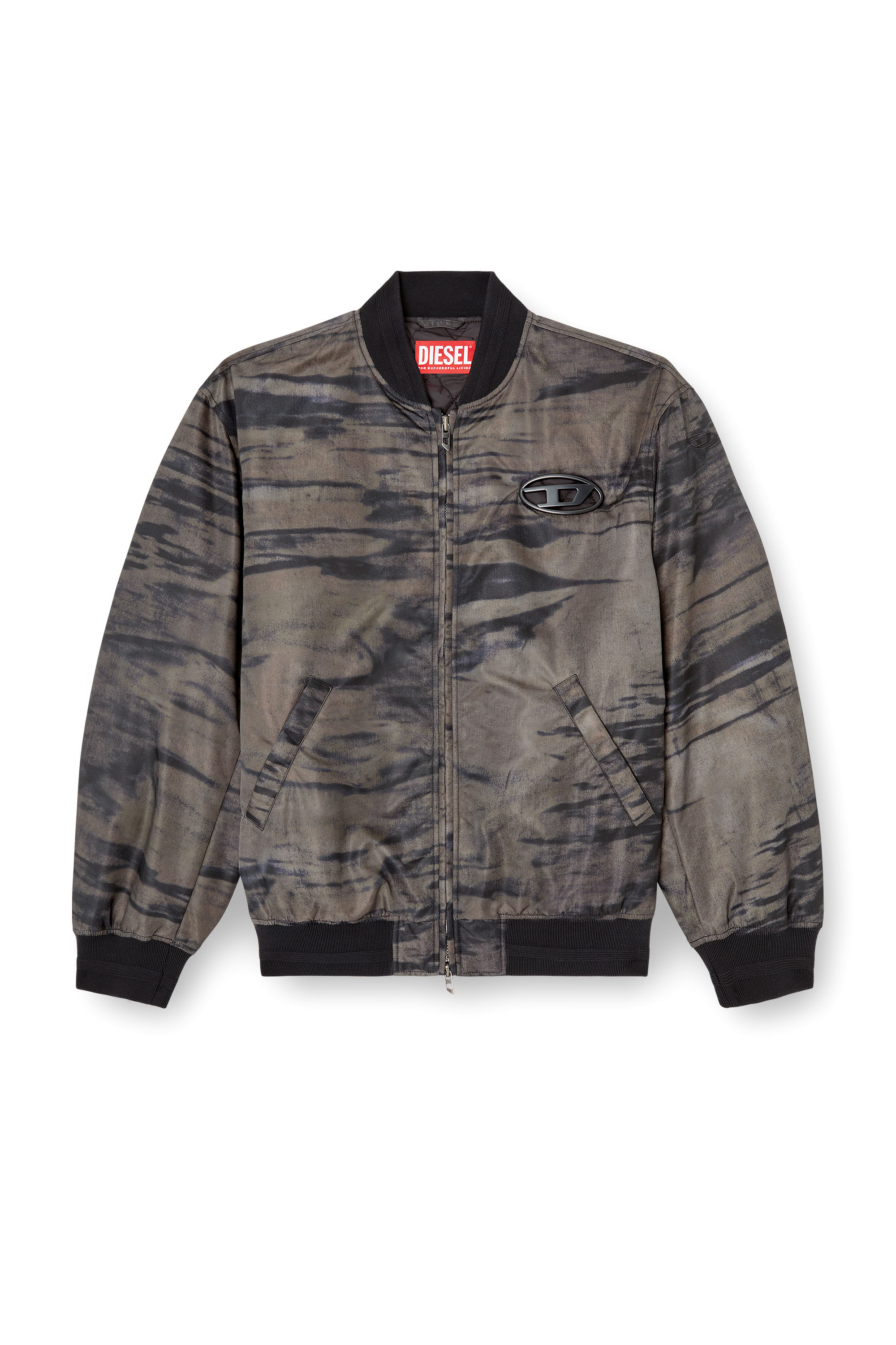 Diesel - J-KEPES-DLBZ, Bomber matelassé en satin imprimé Homme in Polychrome - 3