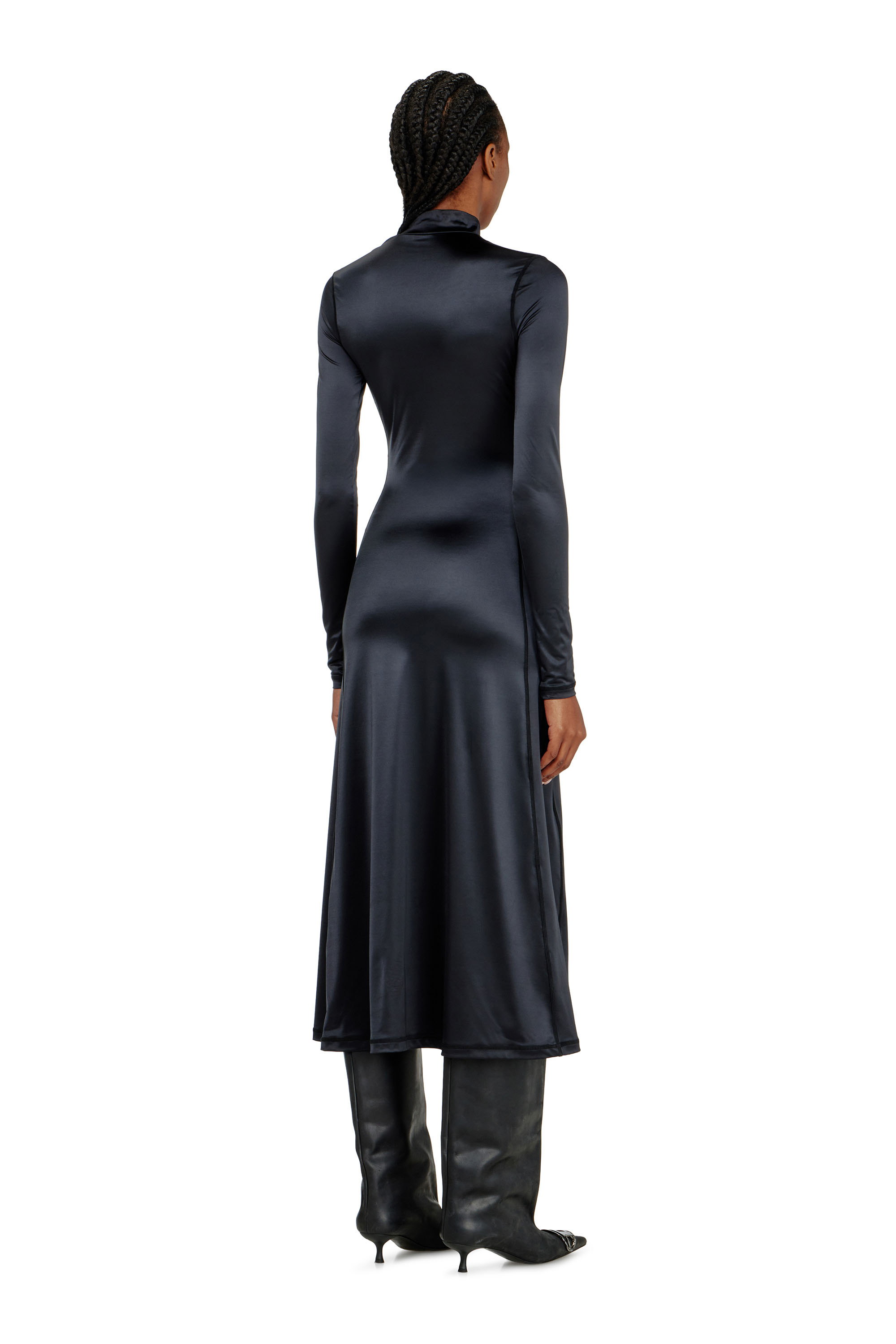 Diesel - D-UNGO, Robe midi fluide &agrave; col montant Femme in Noir - 4