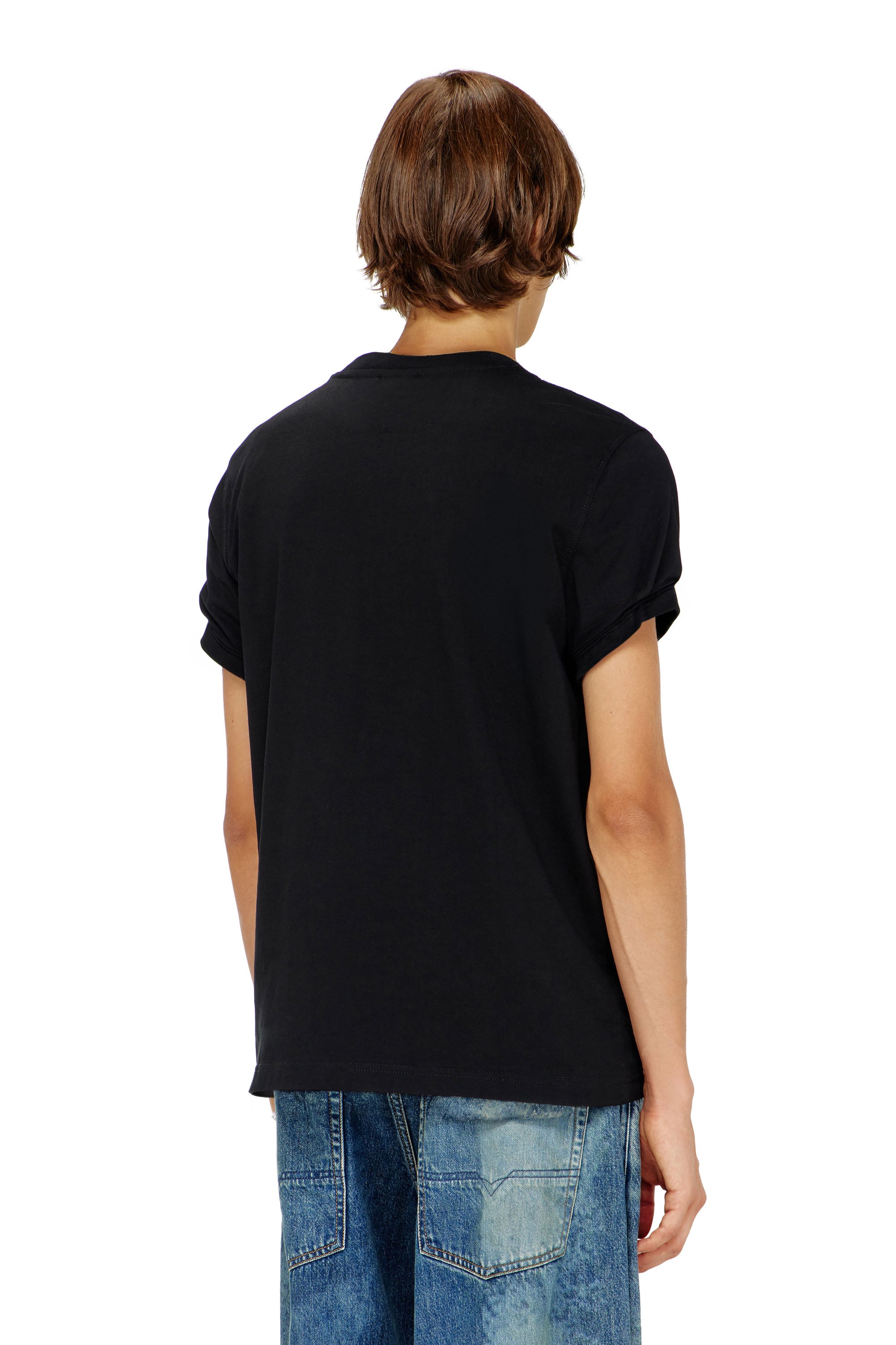 Diesel - T-ADJUST-Q7, T-shirt avec logo Diesel effet flou Homme in Noir - 4