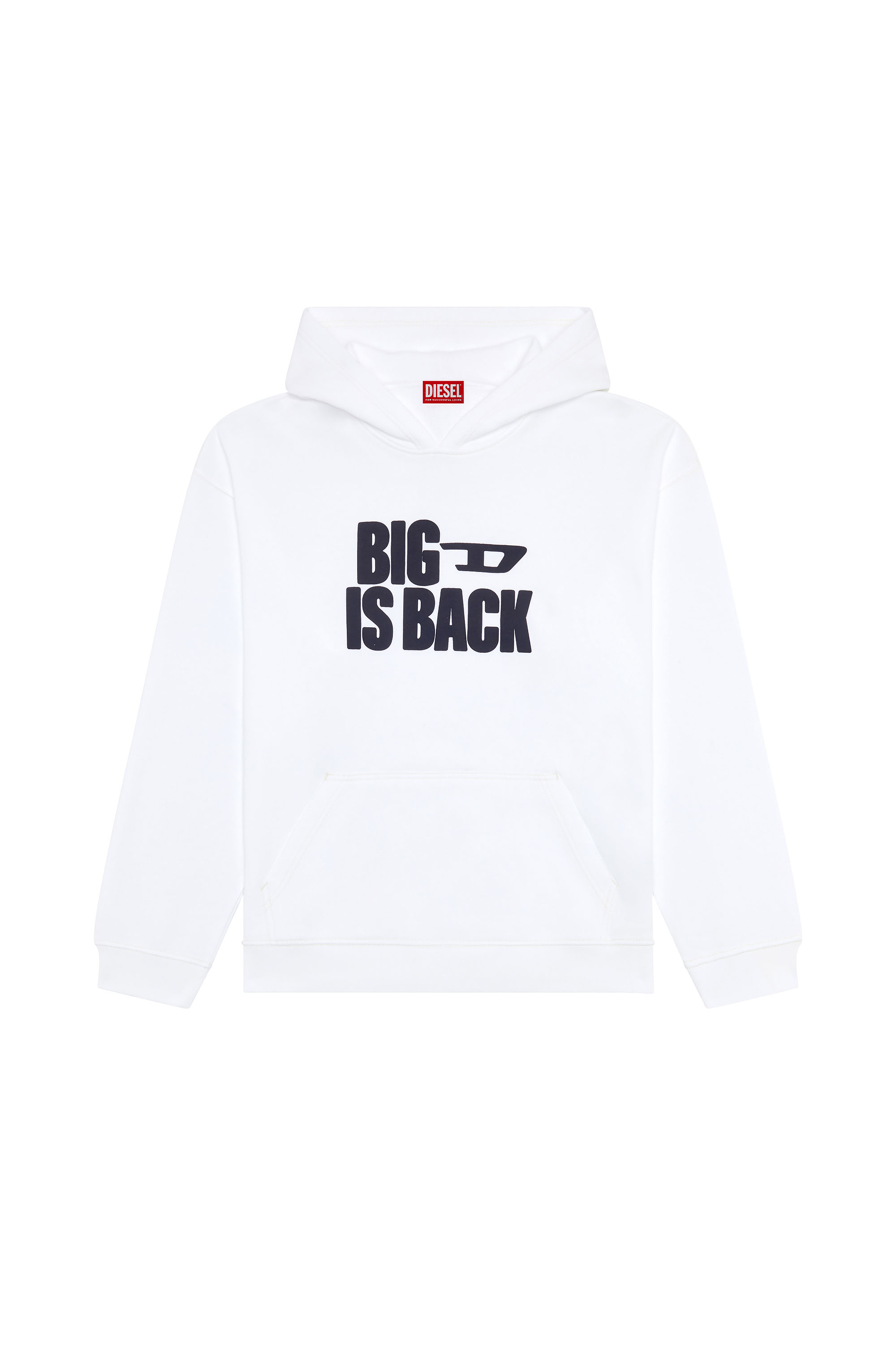 Diesel - S-BOXT-HOOD-N2, Homme Sweat-shirt à capuche avec imprimé Big D Is Back in Blanc - Image 2