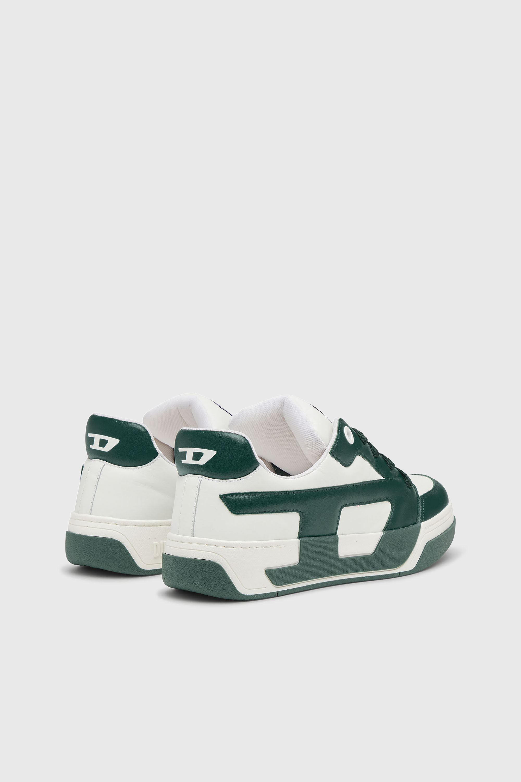 Diesel - S-D-OLLIE LOW, D-Ollie-Baskets en cuir bicolore Homme in Blanc - 3