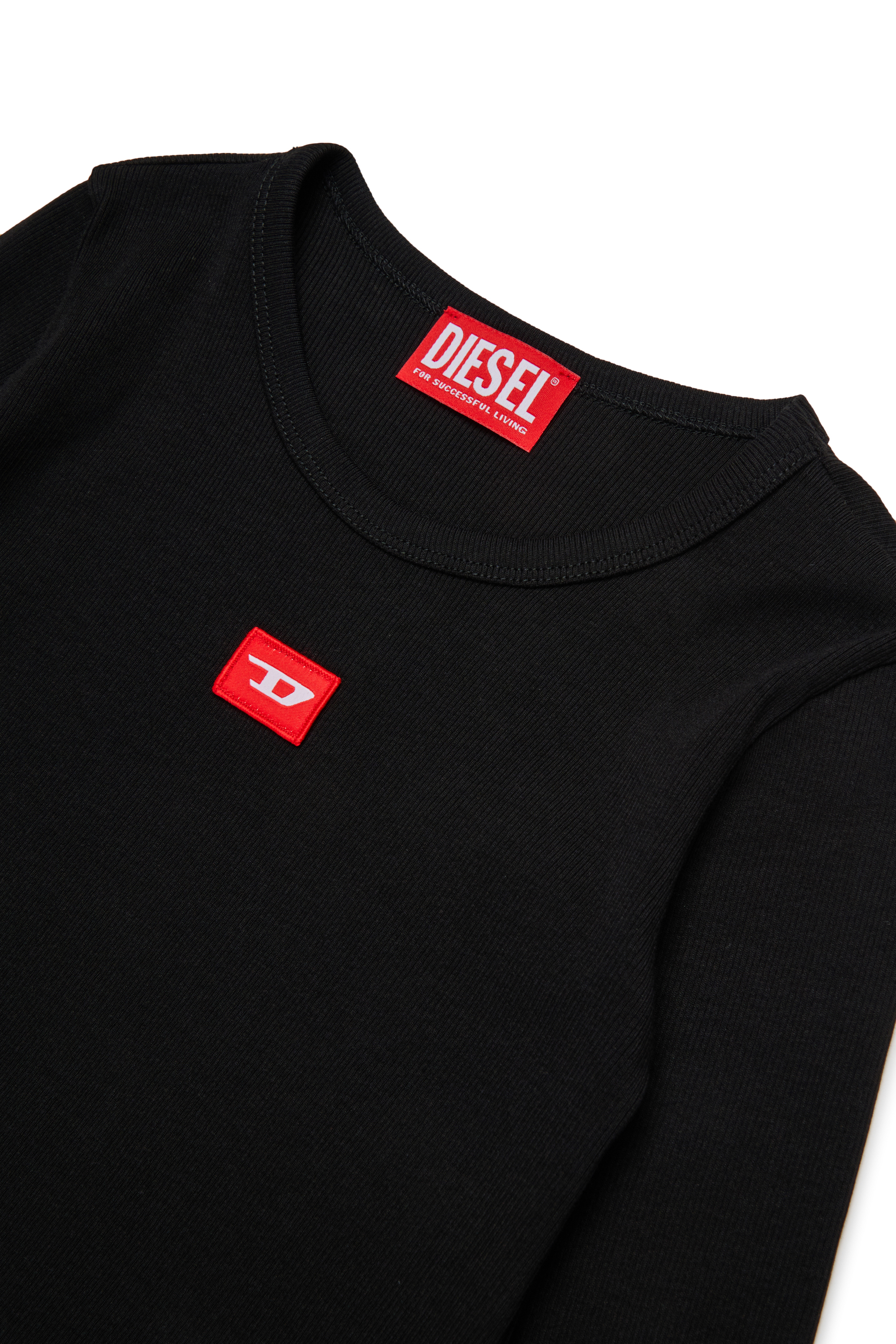 Diesel - TBALLETD, T-shirt en coton avec logo contrasté Femme in Noir - 3