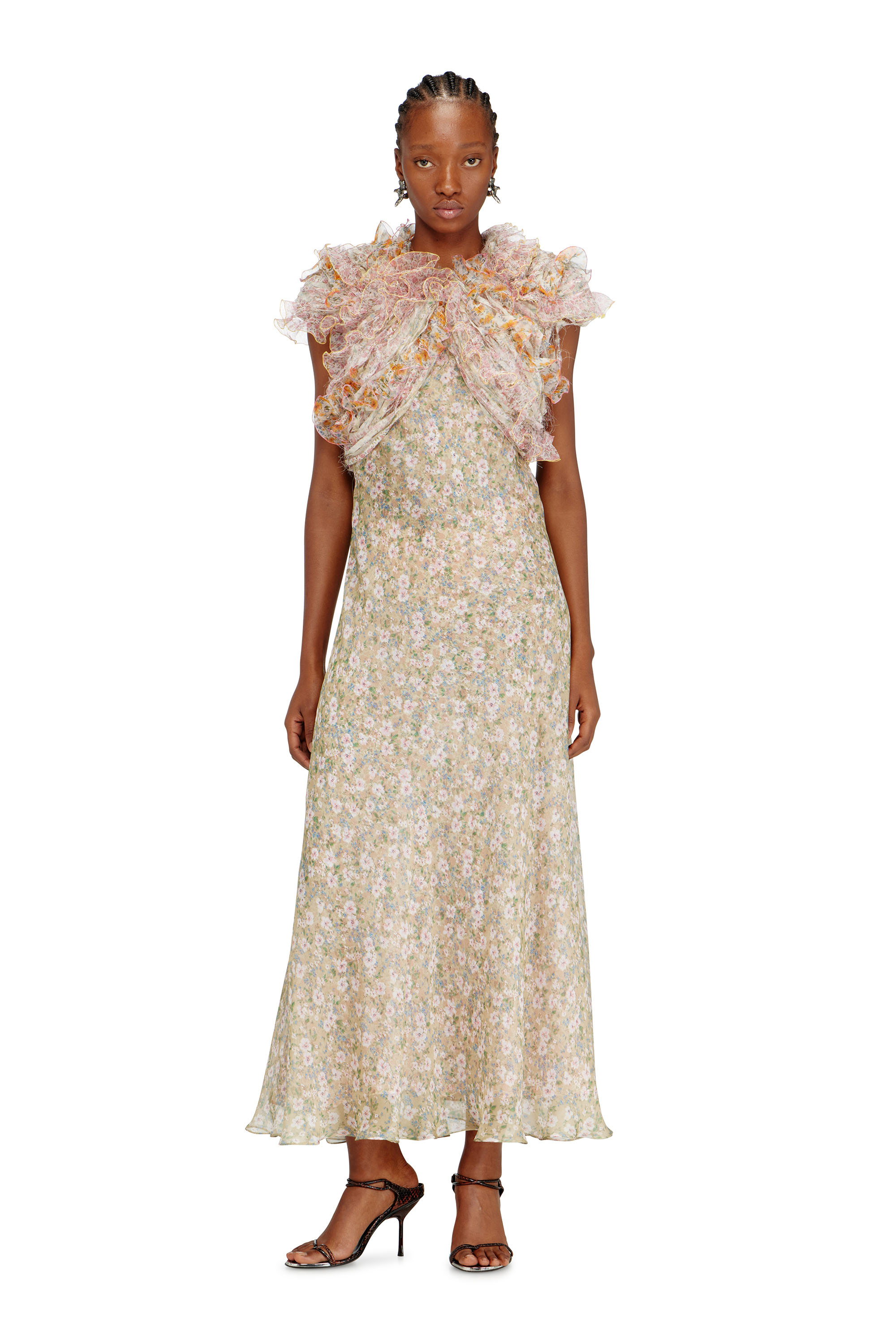 Diesel - D-FIBY, Robe en soie &agrave; imprim&eacute; fleuri Femme in Polychrome - 2