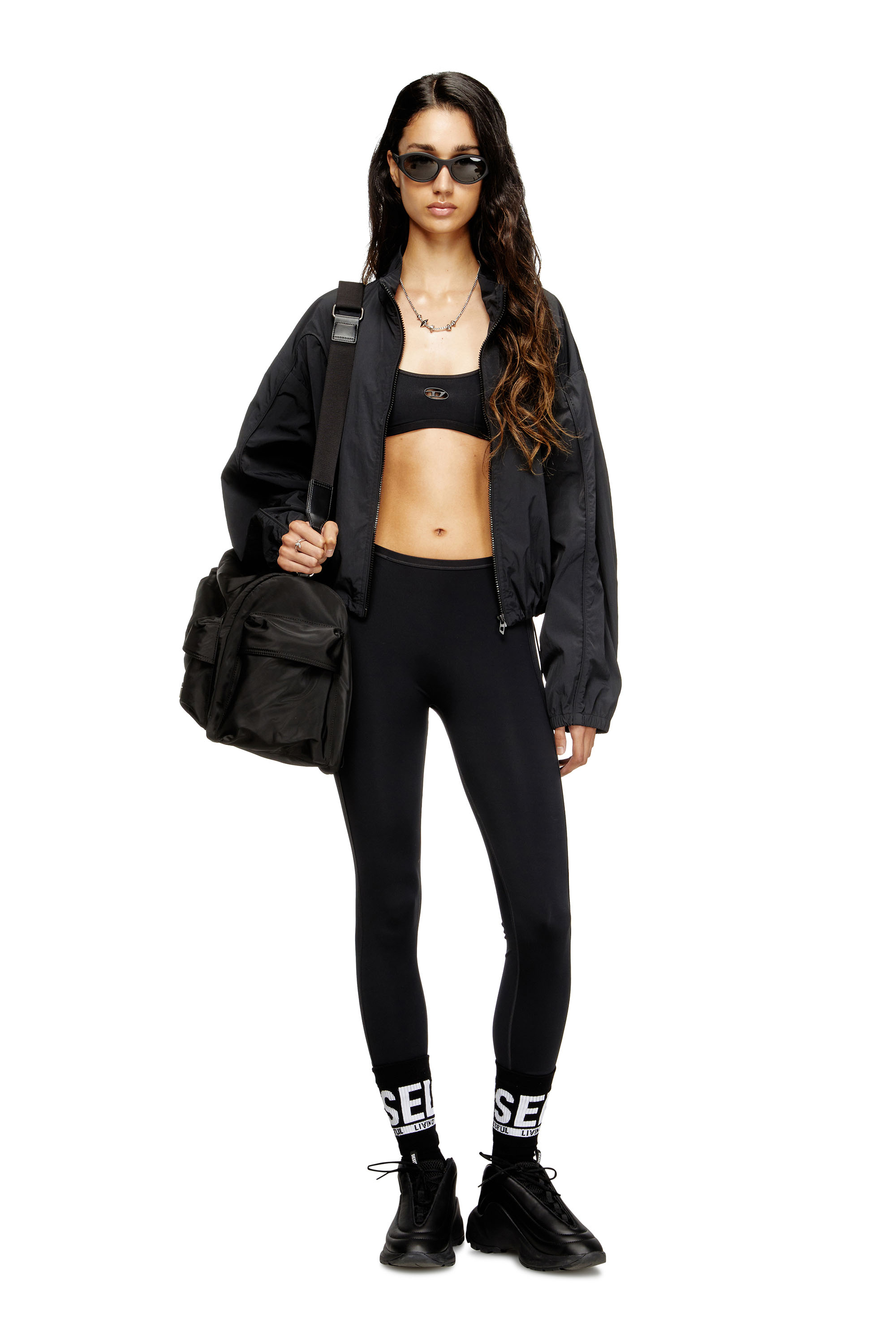 Diesel - CHELSEA-UTLT, Brassi&egrave;re de sport avec cut-out &agrave; logo Femme in Noir - 4