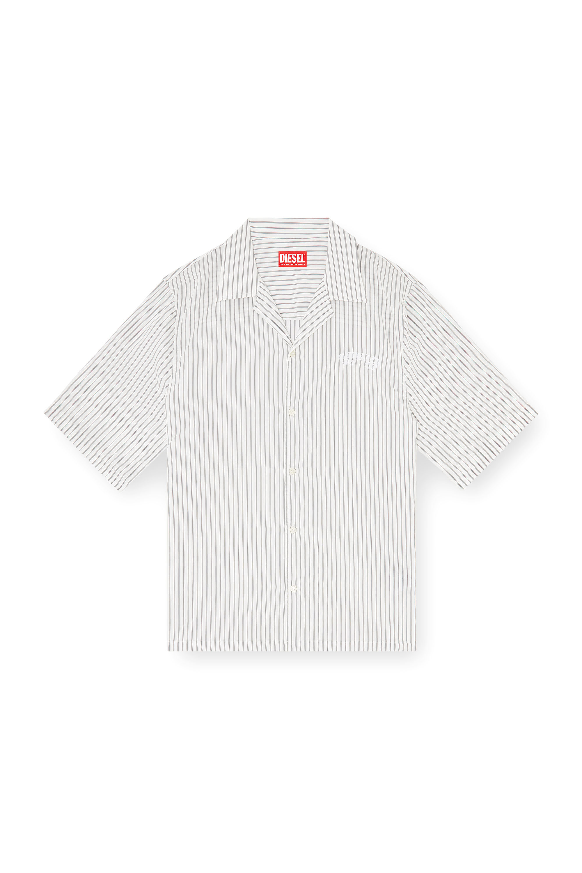 Diesel - S-MAC-EFBV, Chemise &agrave; manches courtes en modal &agrave; rayures fines Homme in Polychrome - 2