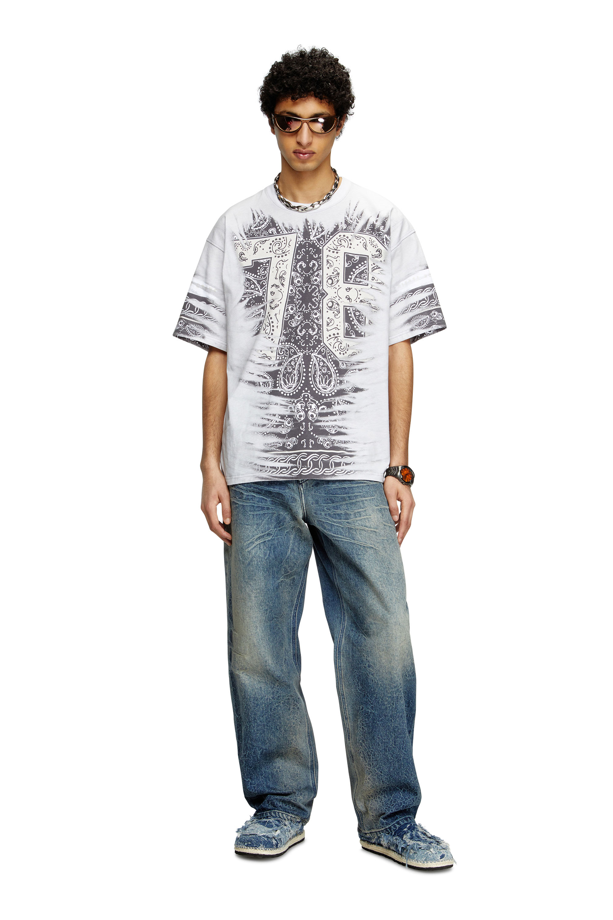 Diesel - T-BOXT-78-R1, T-shirt avec imprimé bandana 78 Homme in Blanc - 2