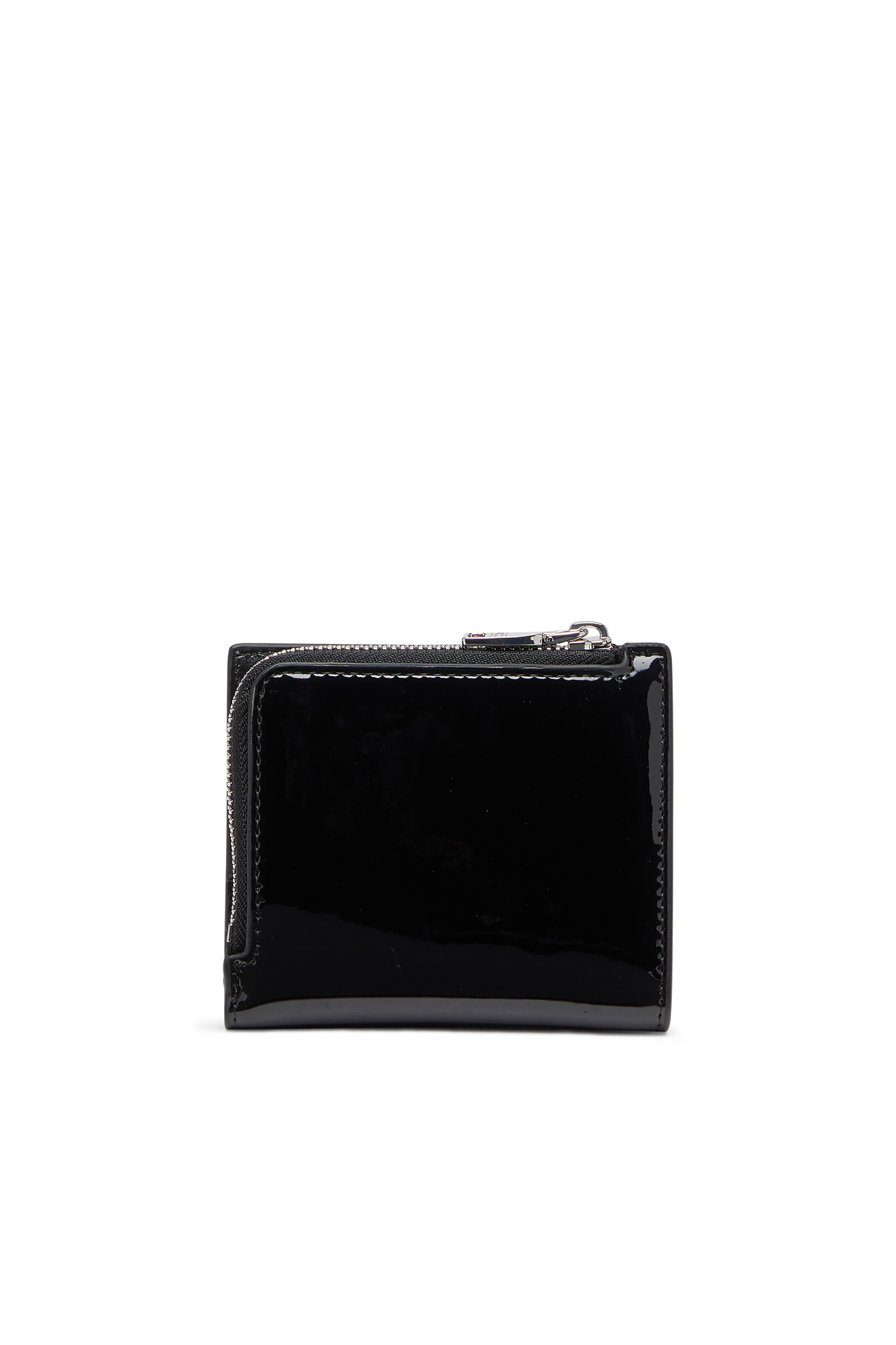 Diesel - PLAY BI FOLD ZIP L, Portefeuille à rabat en PU brillant Femme in Noir - 2