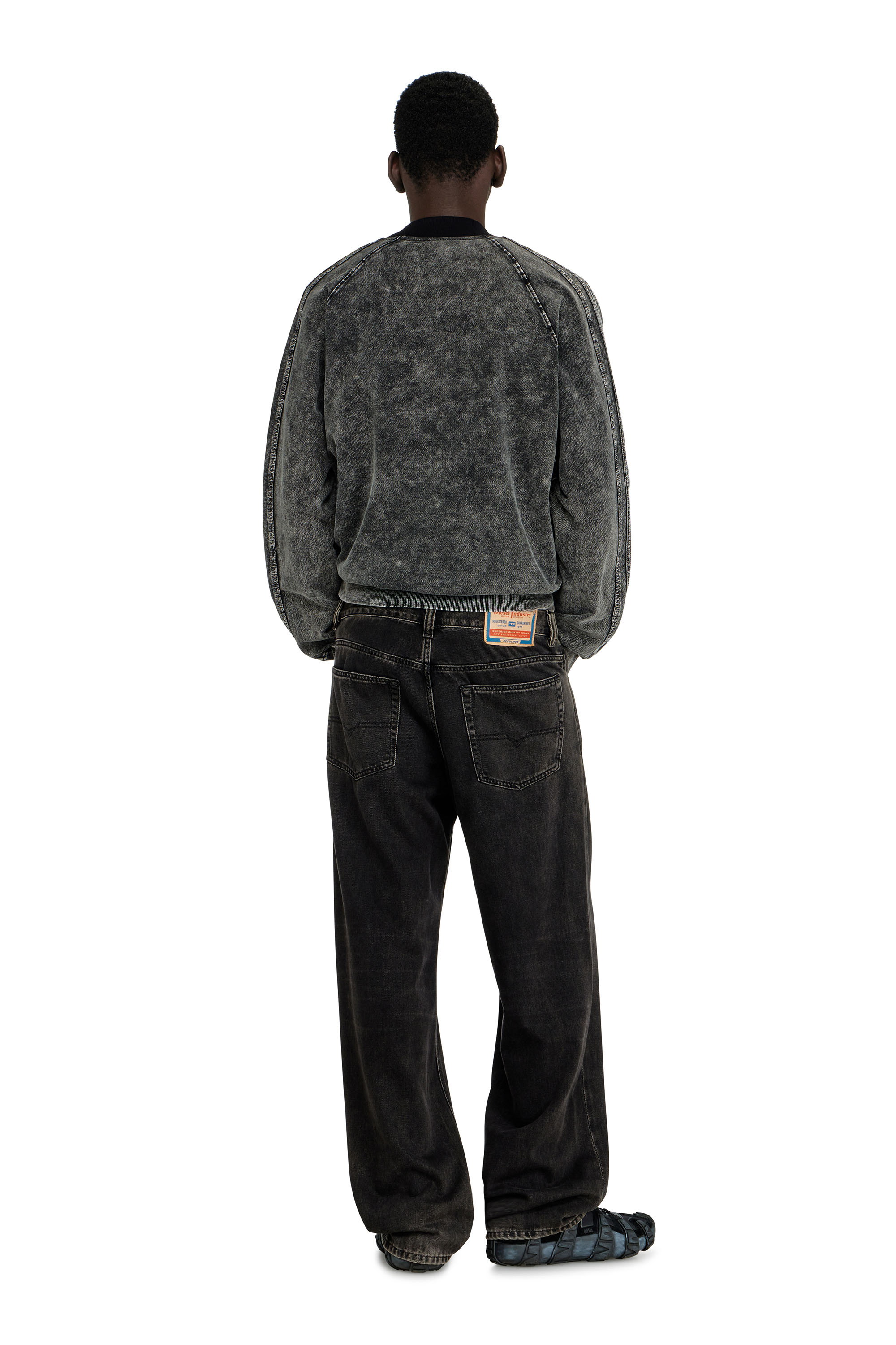 Diesel - Relaxed Jeans 2001 D-Macro 09I35 Homme, Noir/Gris fonc&eacute; - Image 3