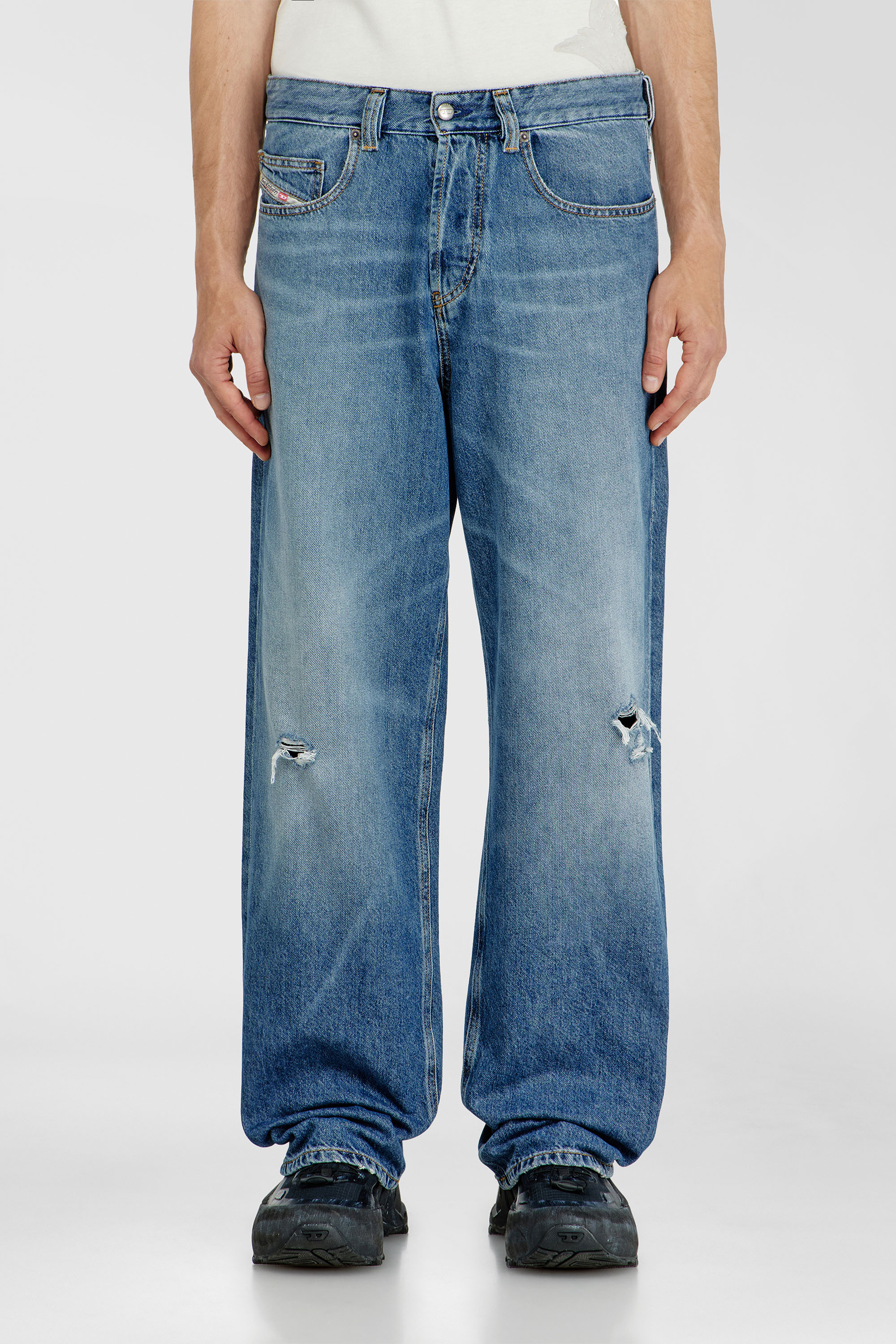 Diesel - Relaxed Jeans 2001 D-Macro 09P61 Homme, Bleu moyen - Image 4