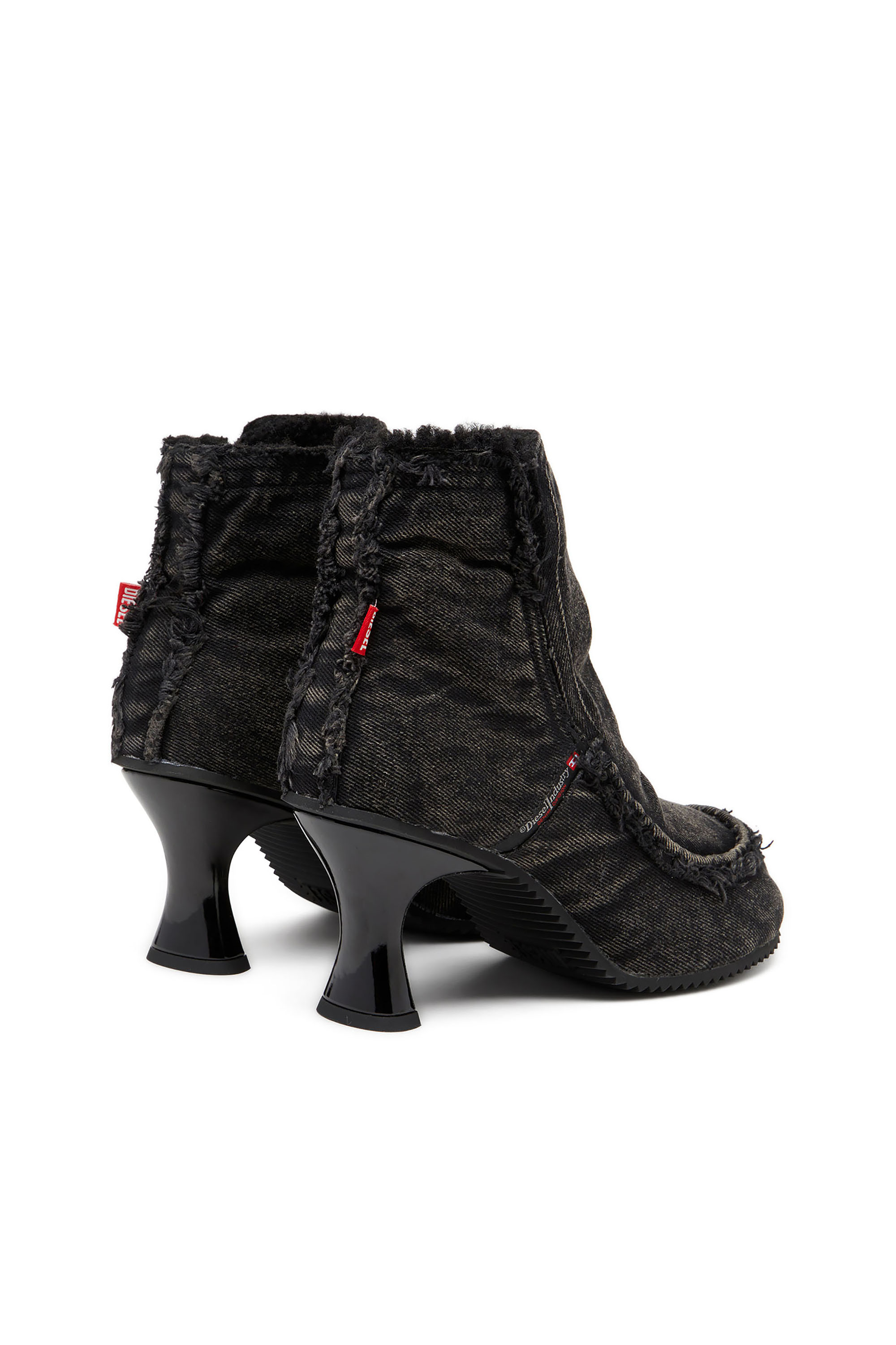 Diesel - D-WOODSTOCK HEEL AB, D-Woodstock - Bottes en denim à talon Femme in Noir - 3