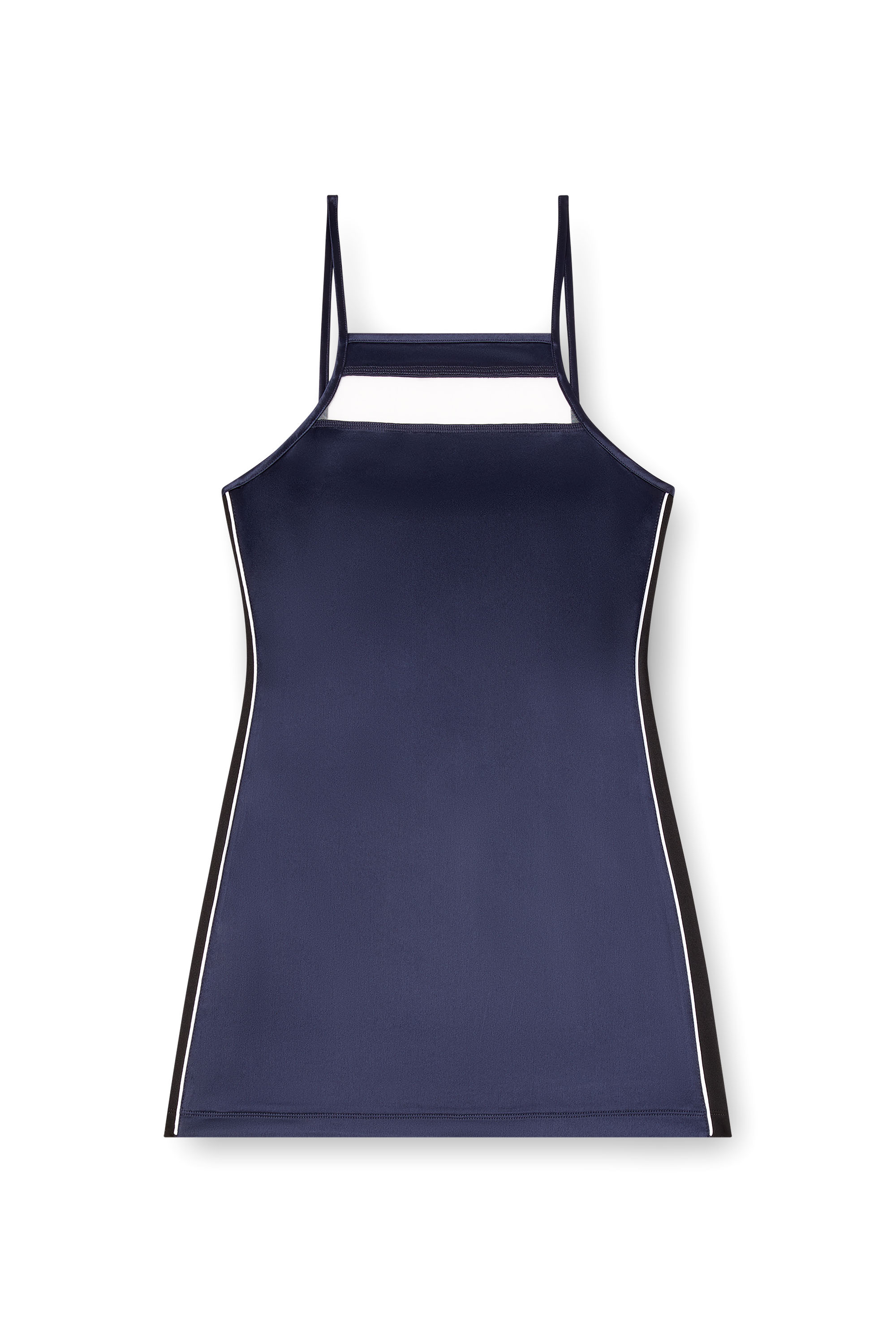 Diesel - D-AFFY, Robe courte en satin, tricot et tulle Femme in Bleu - 3