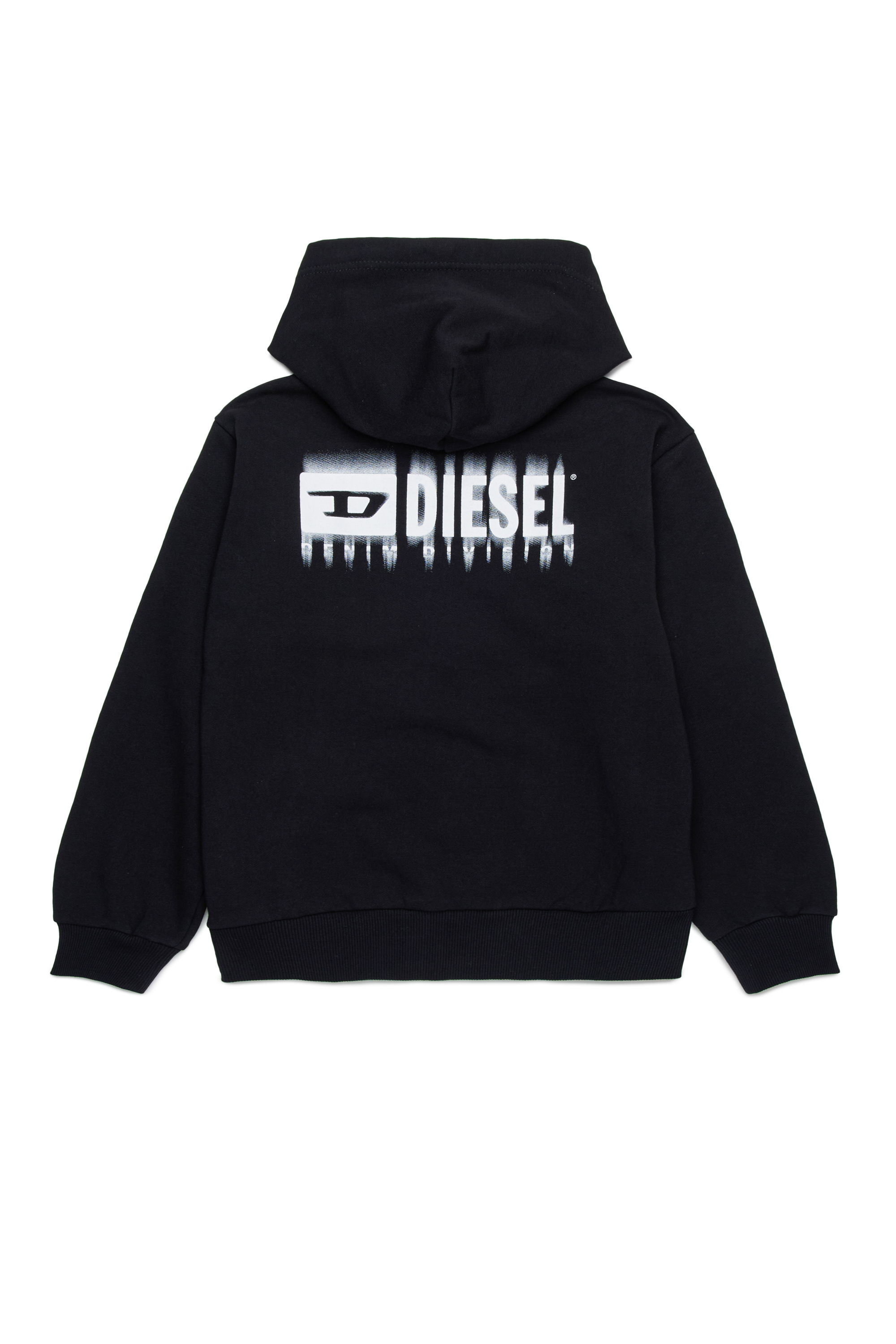 Diesel - SVOUGZIP OVER, Sweat-shirt à capuche zippé avec logo taché Homme in Noir - 2