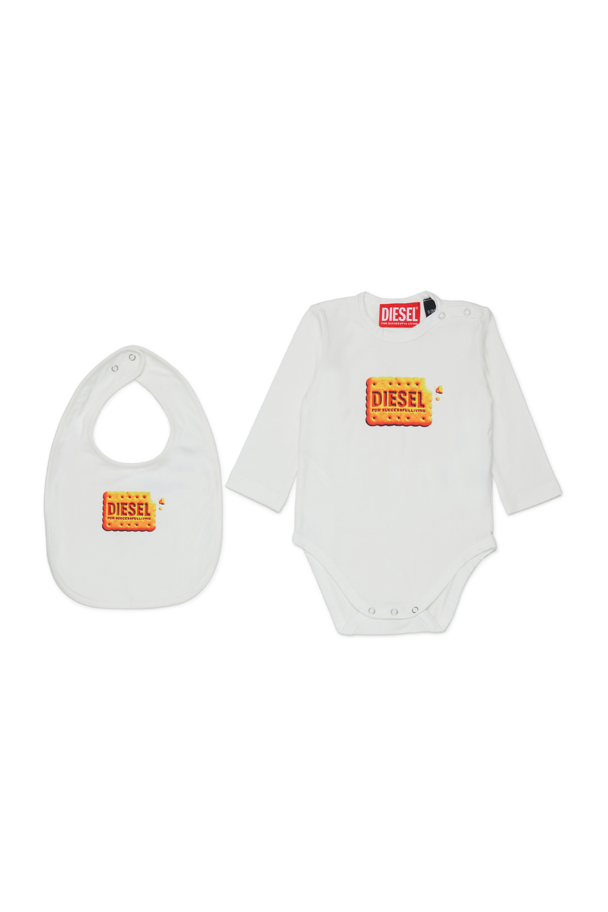 Diesel - UPPYBOX-NB, Ensemble nouveau-n&eacute; avec logo Biscotto imprim&eacute; Mixte in Blanc - 1