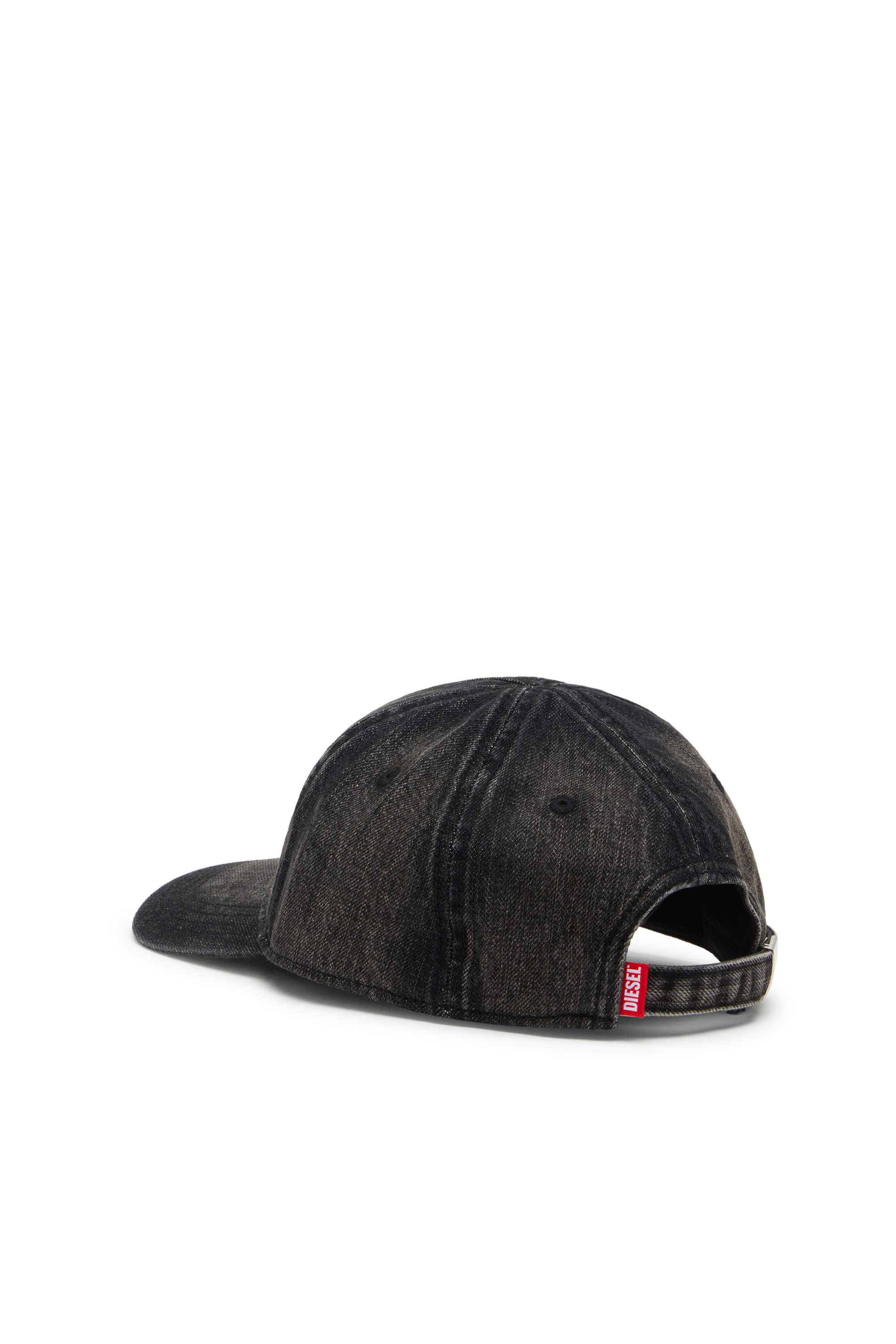 Diesel - C-ENIC, Casquette en denim avec détails effilochés et logo brodé Homme in Noir - 2