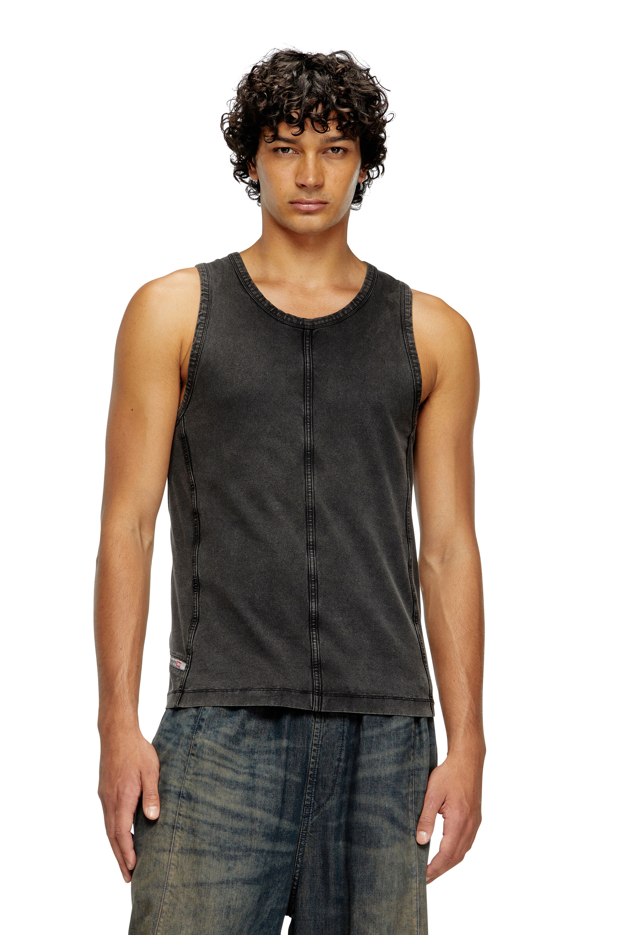 Diesel - T-MELY-SL, Débardeur en jersey effet denim Homme in ToBeDefined - 1