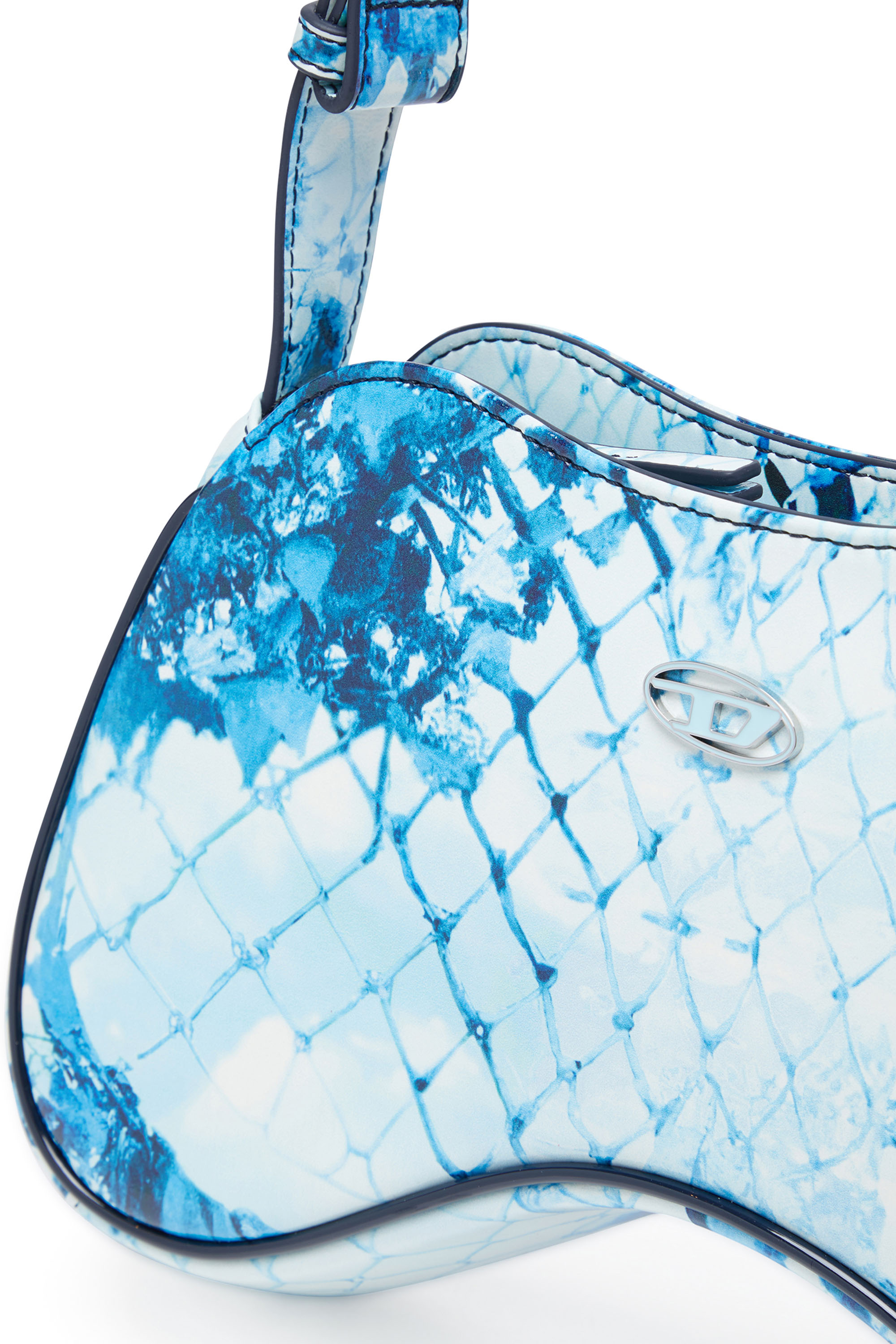 Diesel - PLAY SHOULDER, Femme Play-Sac à bandoulière en PU glossy imprimé in Bleu - Image 6