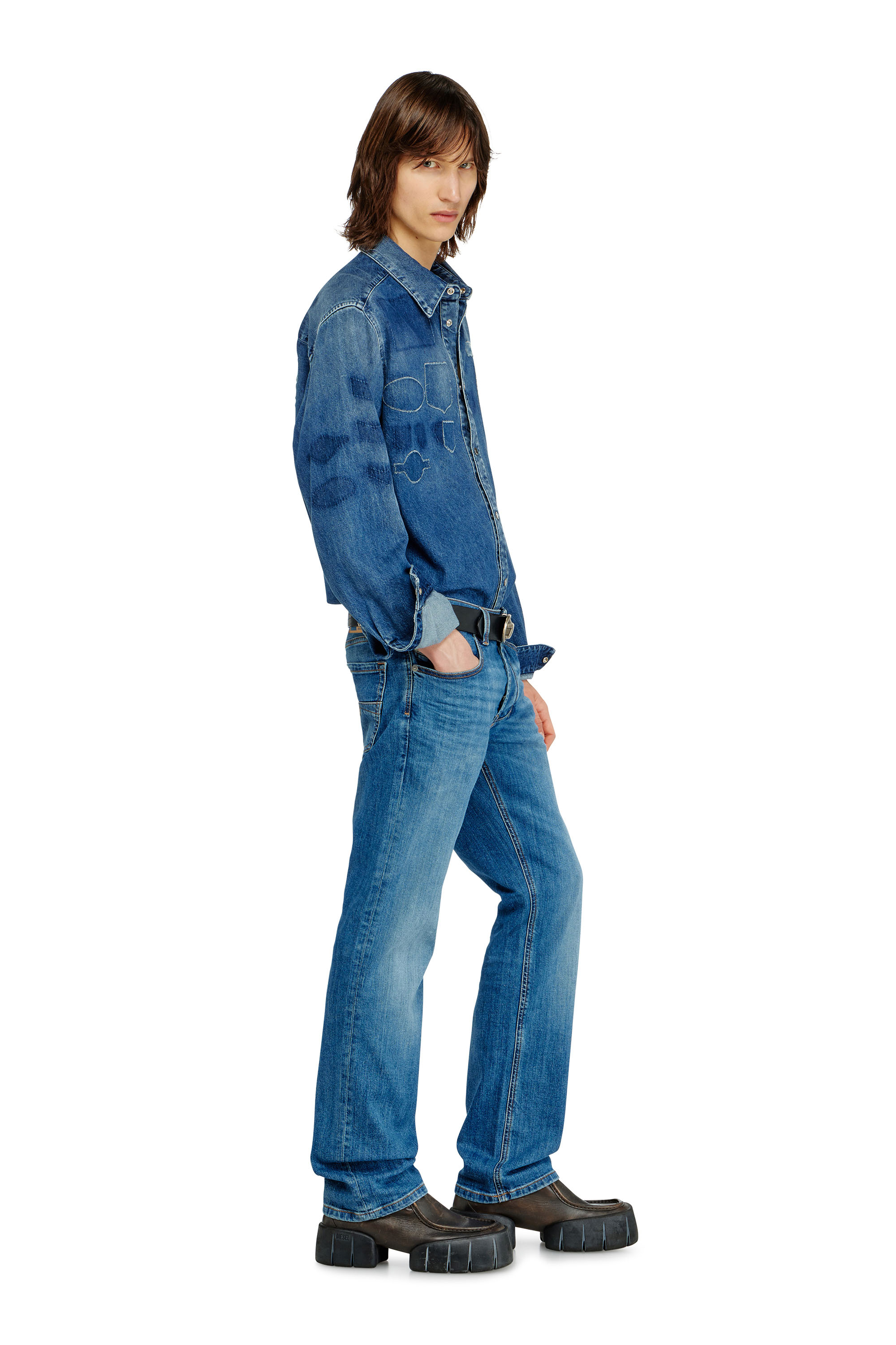 Diesel - Regular Jeans 1985 Larkee 0KIAL Homme, Bleu Clair - Image 4